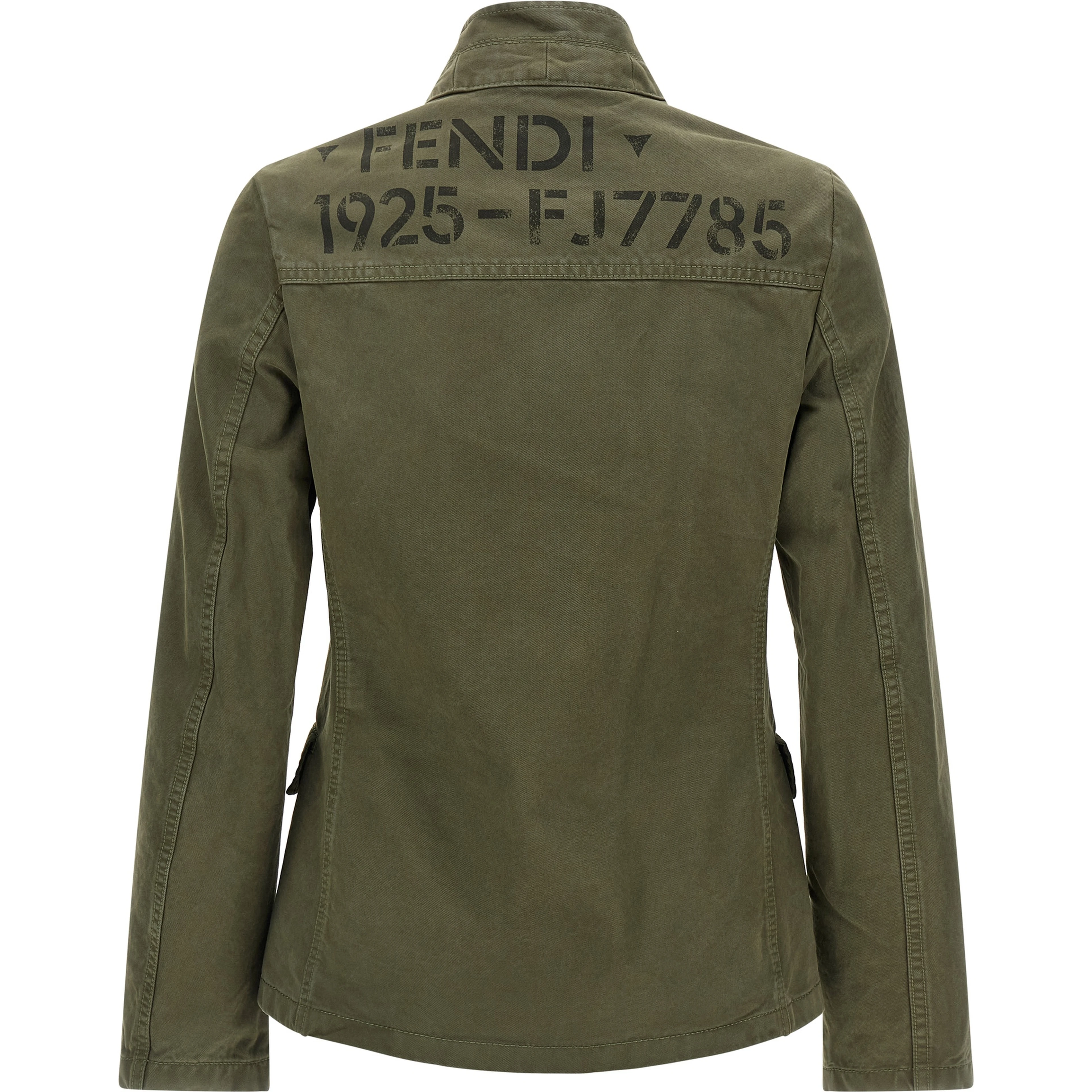 Bicolor Cotton Full-Length Jacket