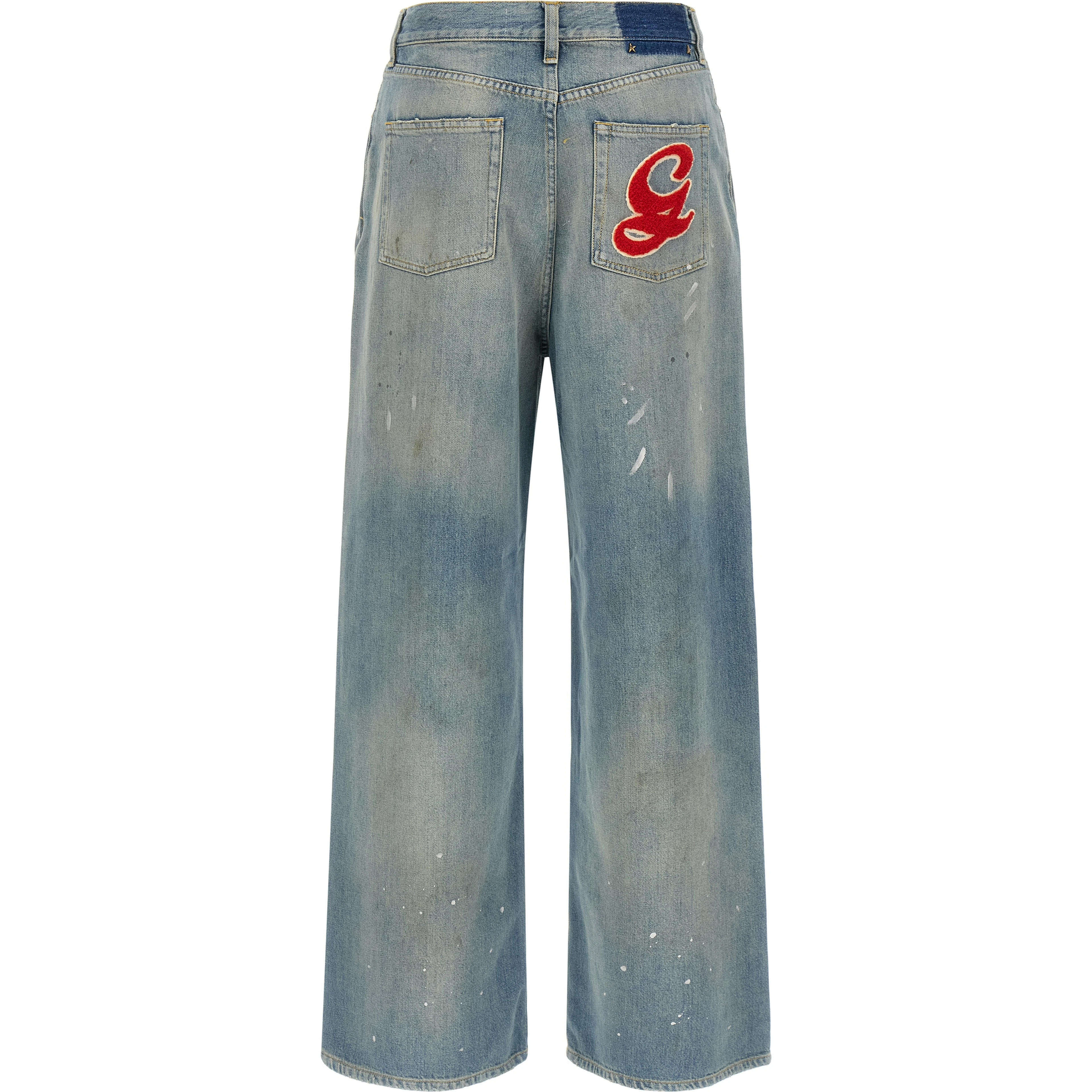 Blue Cotton Boyfriend Jeans