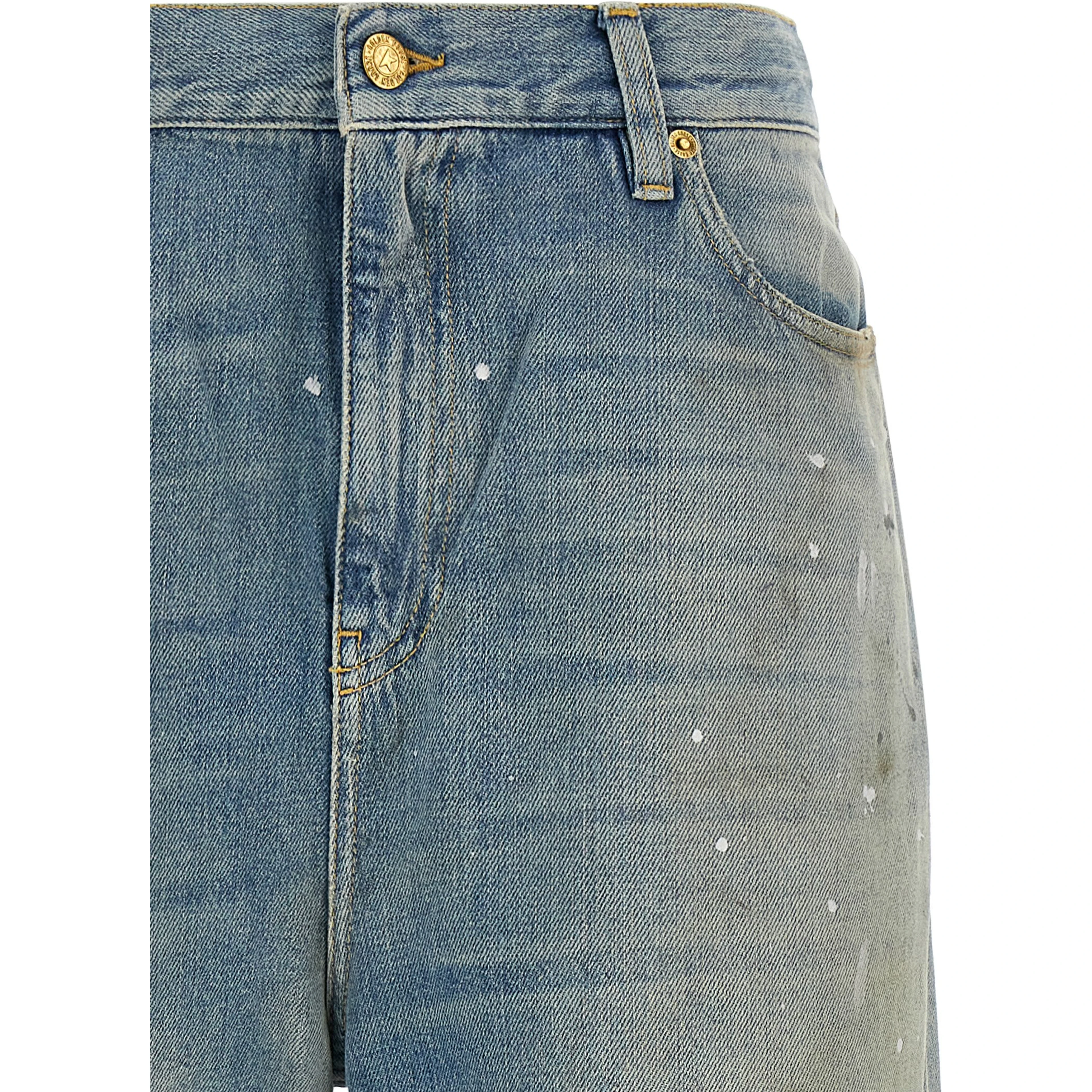 Blue Cotton Boyfriend Jeans