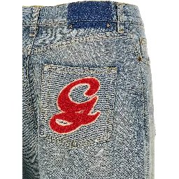 Blue Cotton Boyfriend Jeans