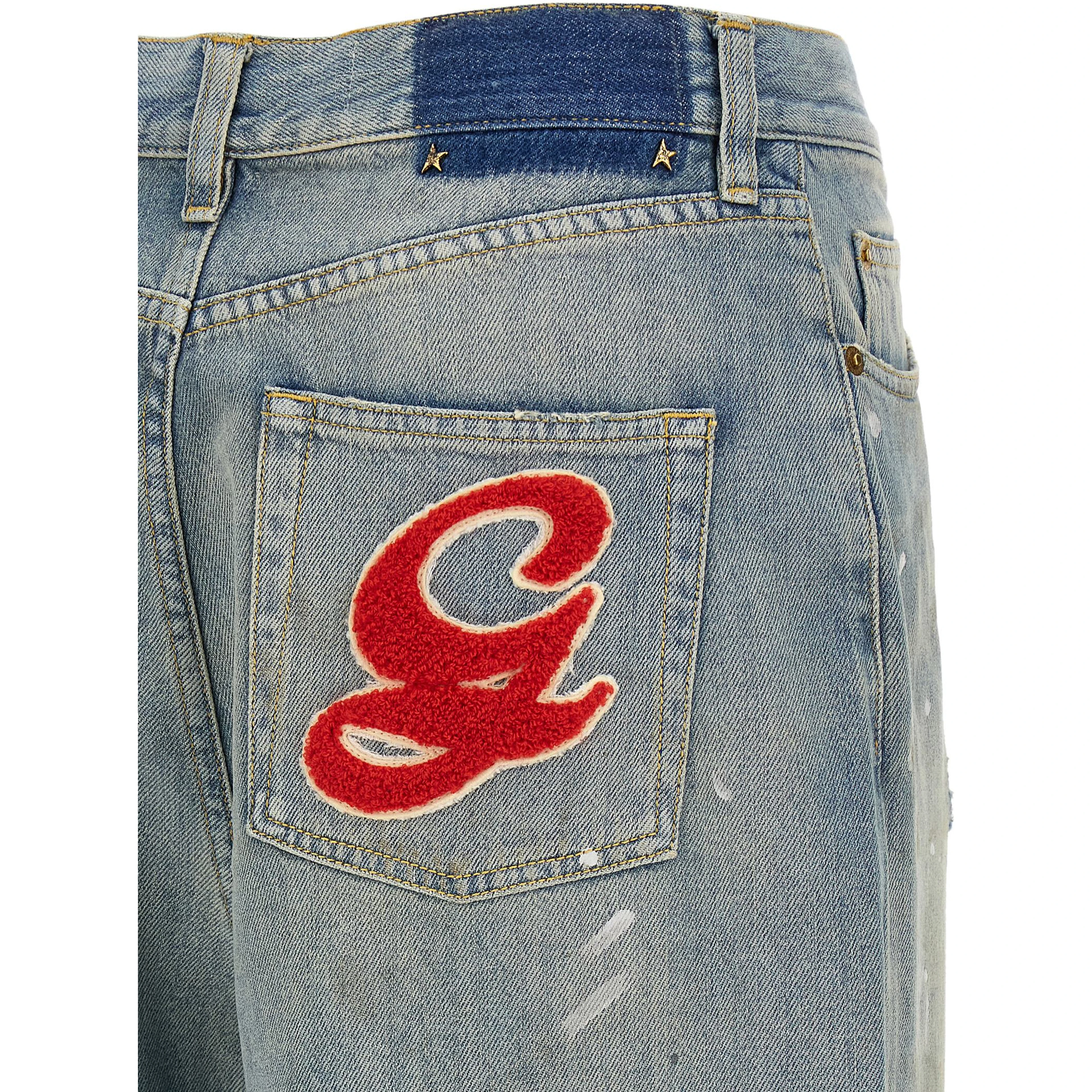 Blue Cotton Boyfriend Jeans