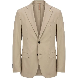 Beige Cotton Men Jacket