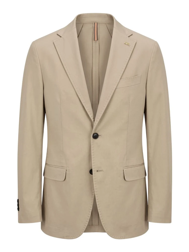 Beige Cotton Men Jacket