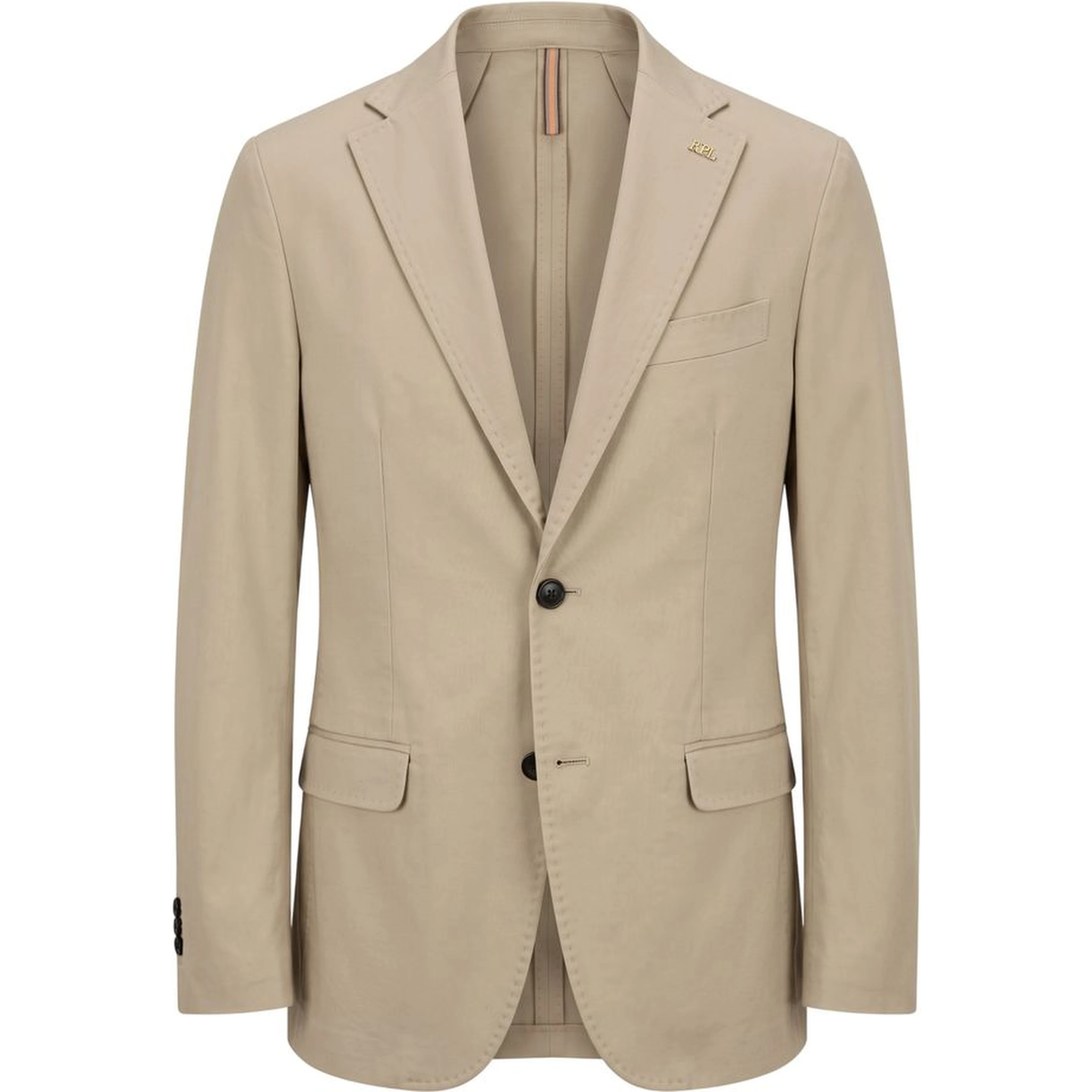 Beige Cotton Men Jacket