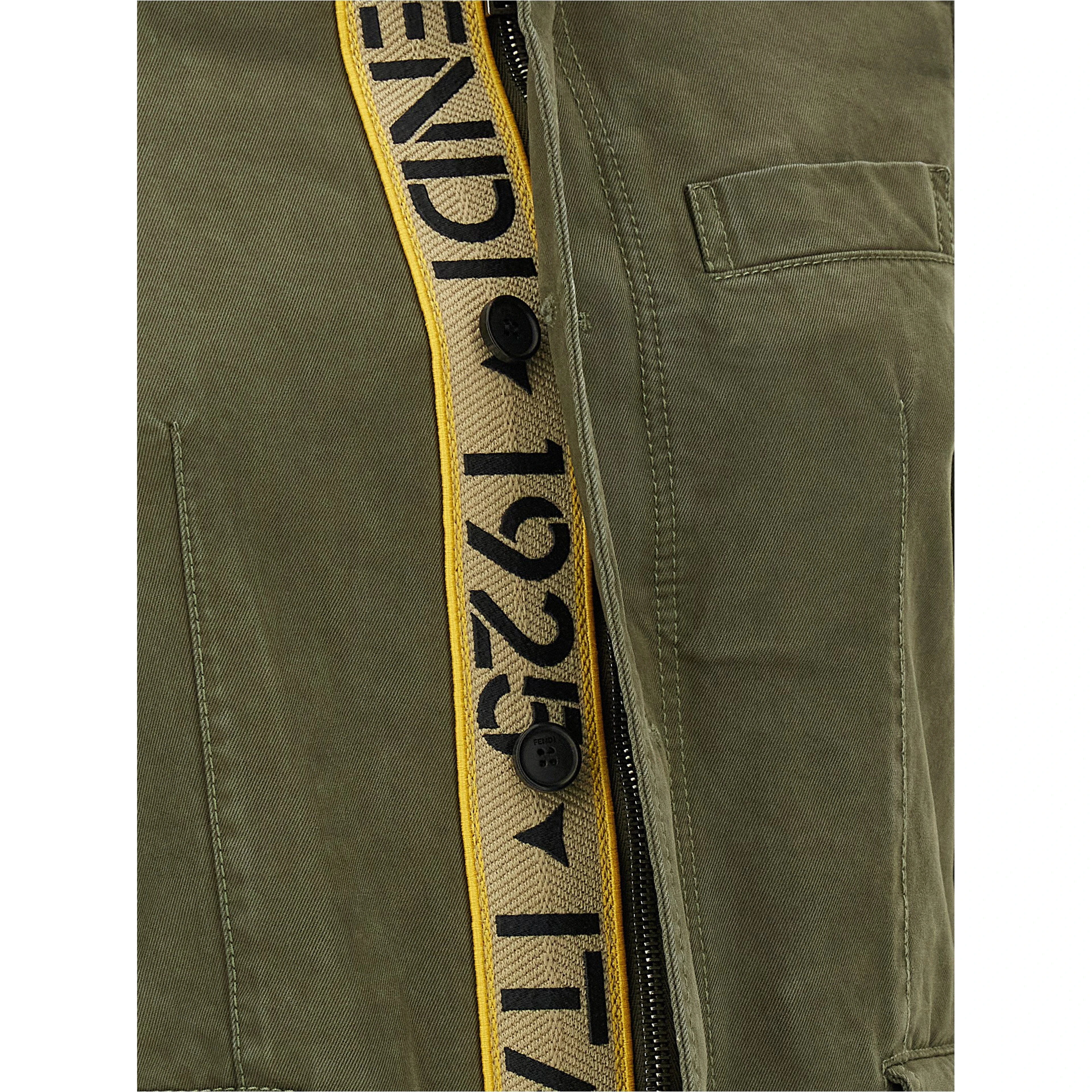 Bicolor Cotton Full-Length Jacket