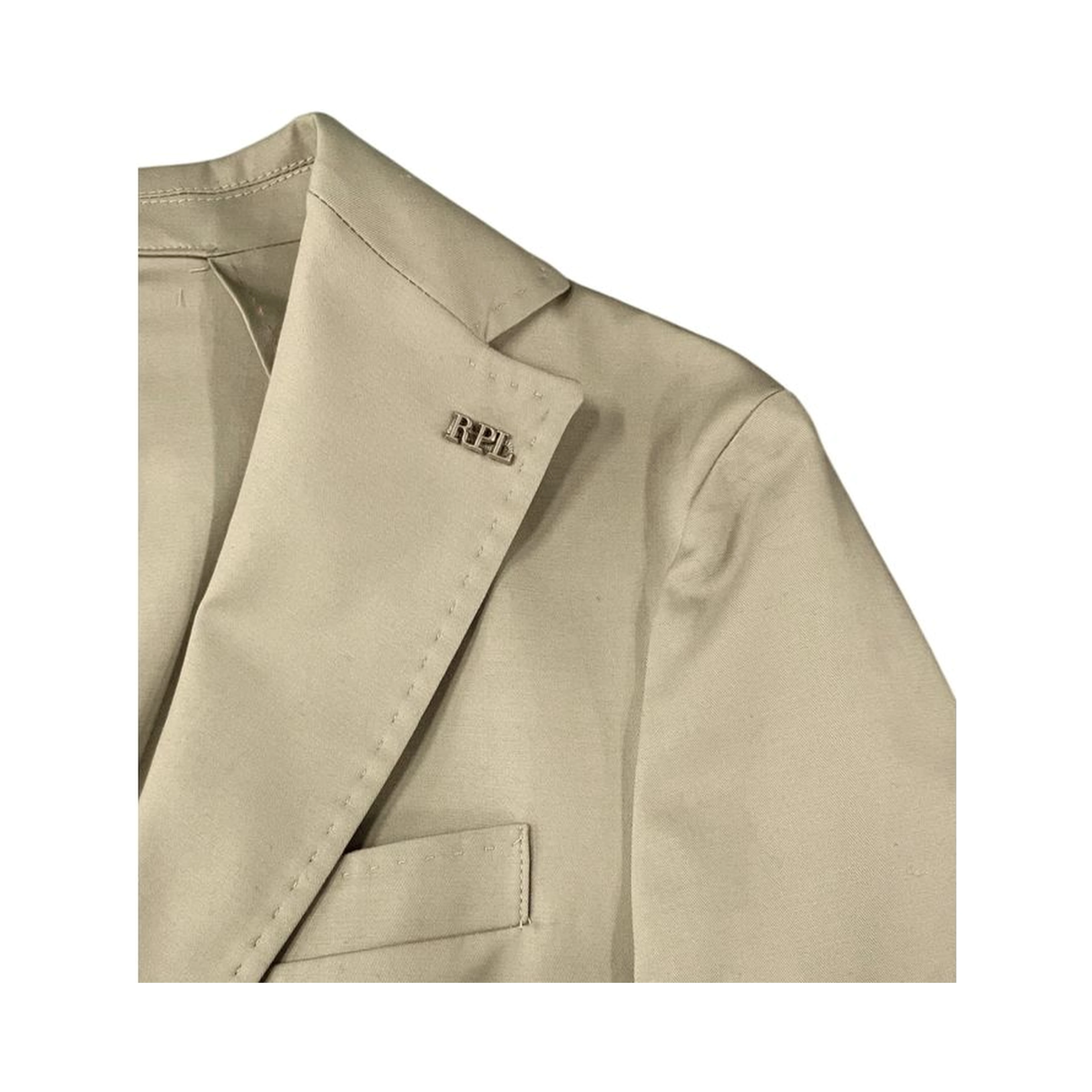 Beige Cotton Men Jacket