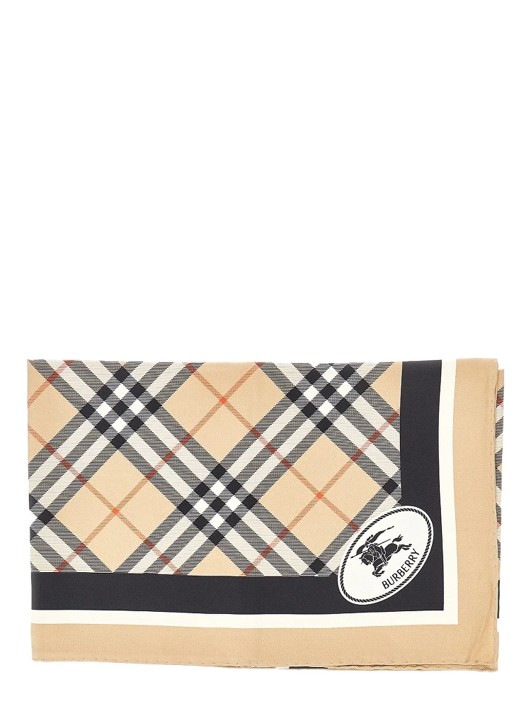 Check silk scarf