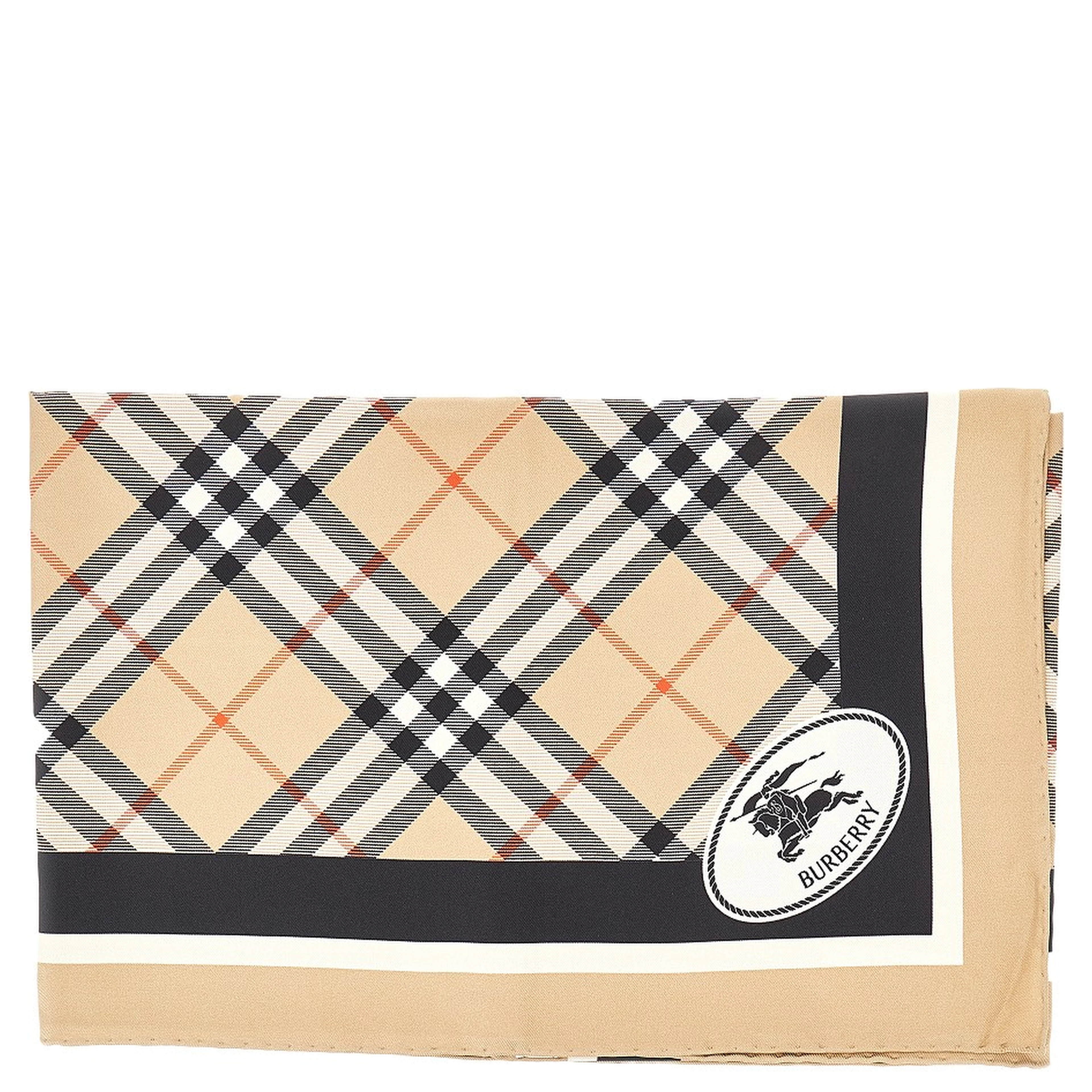 Check silk scarf