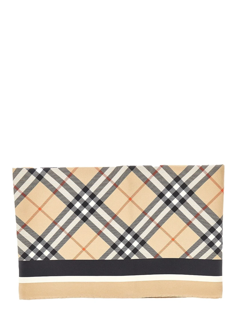 Check silk scarf
