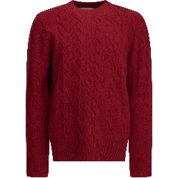 Crew-neck cable-knit sweater