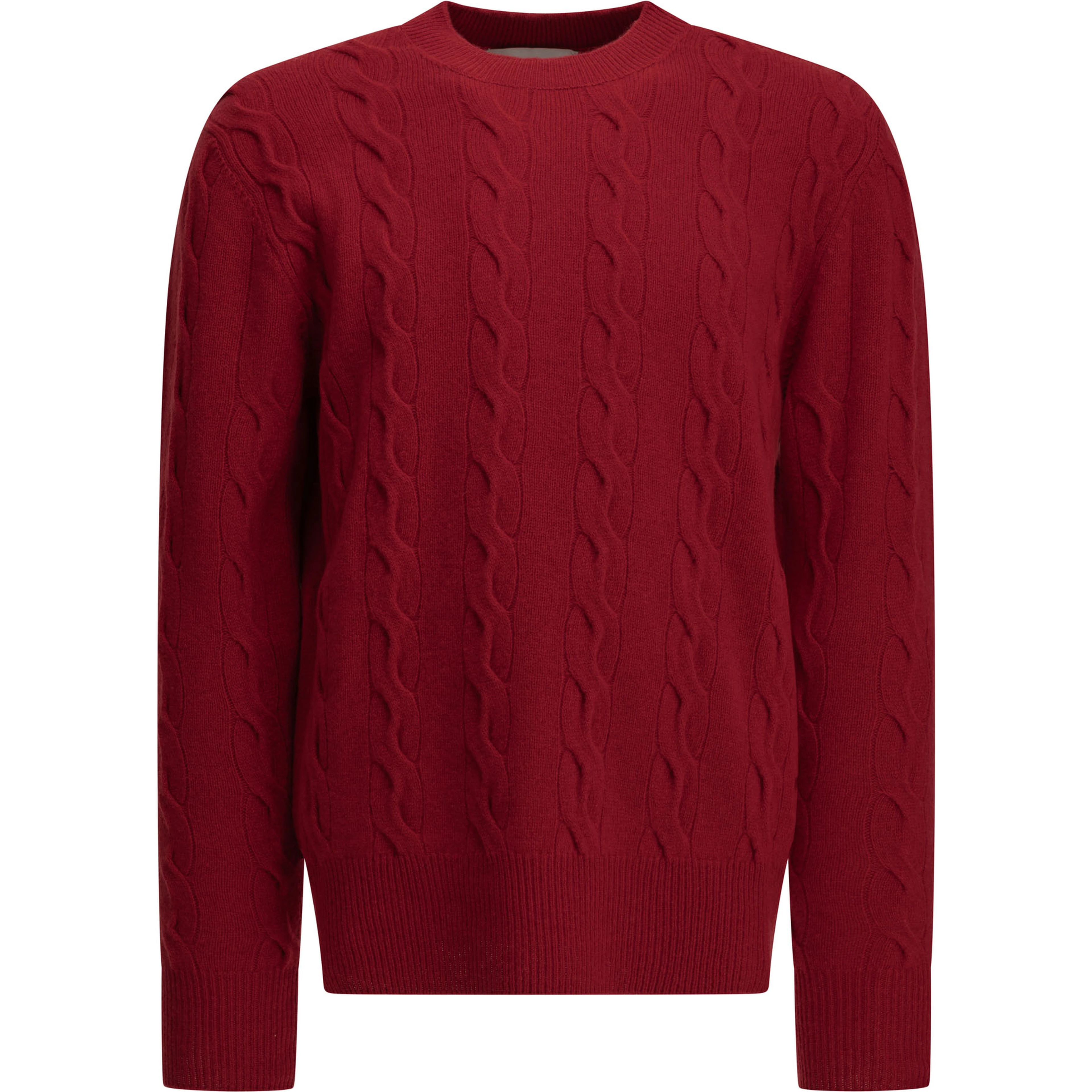 Crew-neck cable-knit sweater