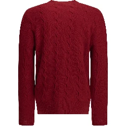 Crew-neck cable-knit sweater