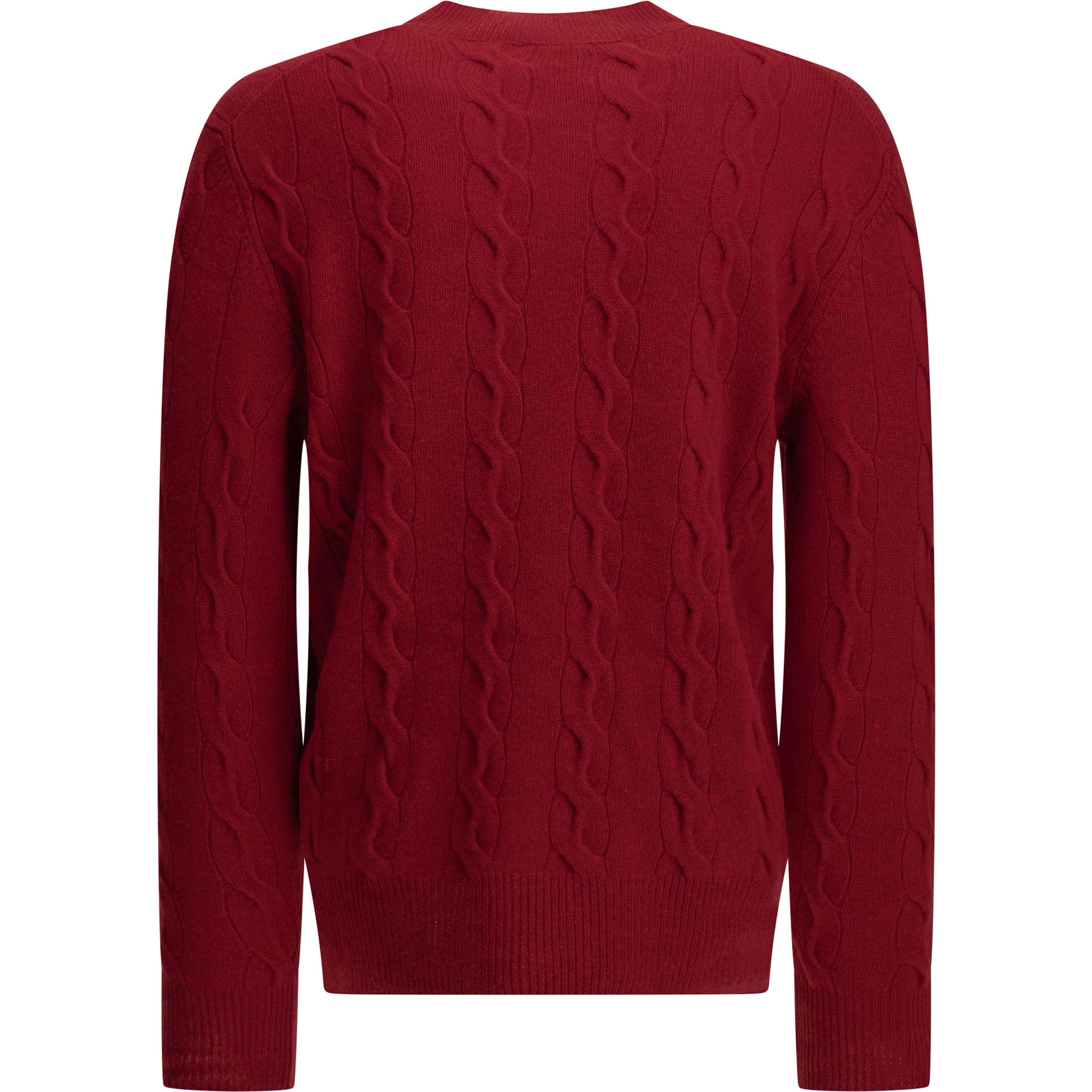 Crew-neck cable-knit sweater
