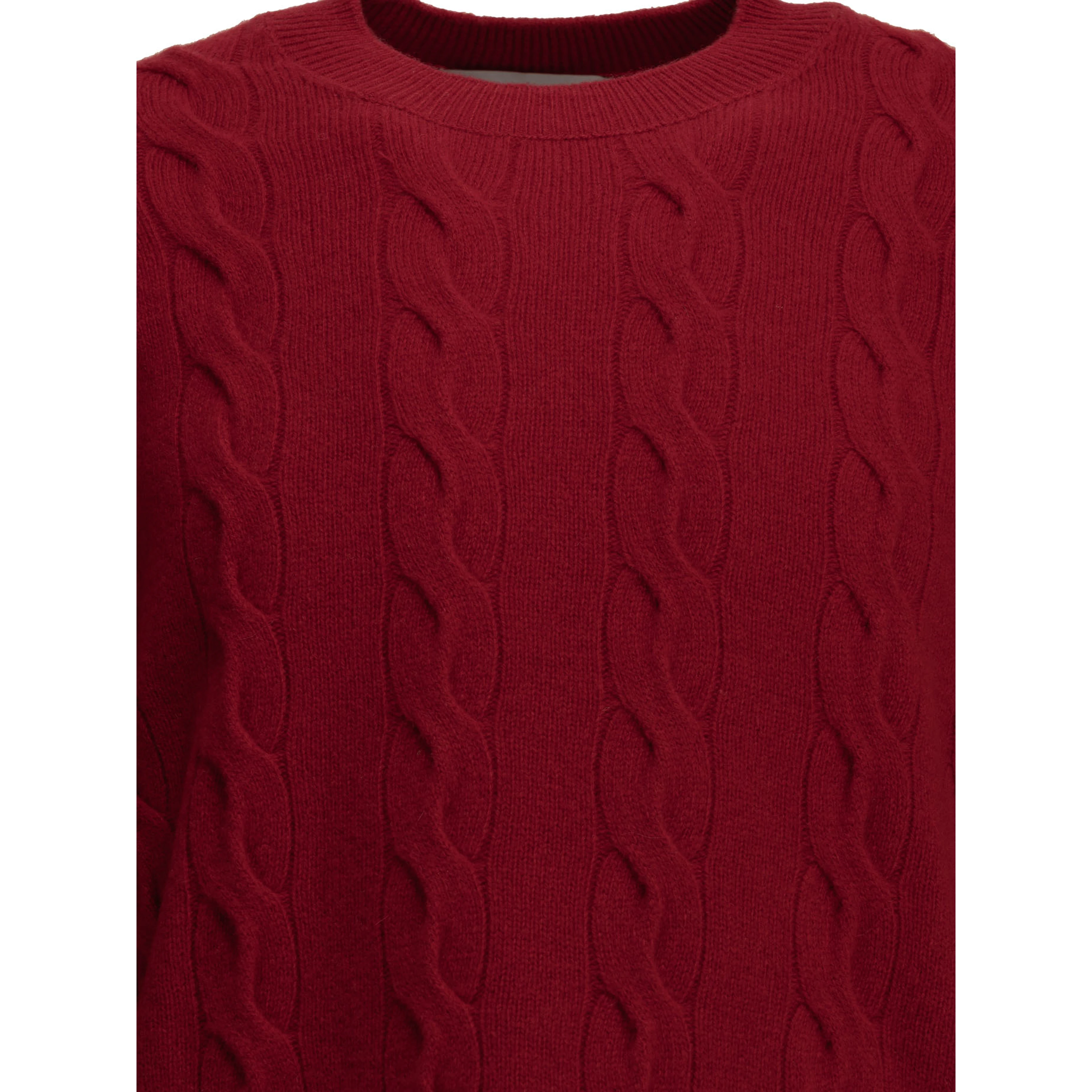 Crew-neck cable-knit sweater