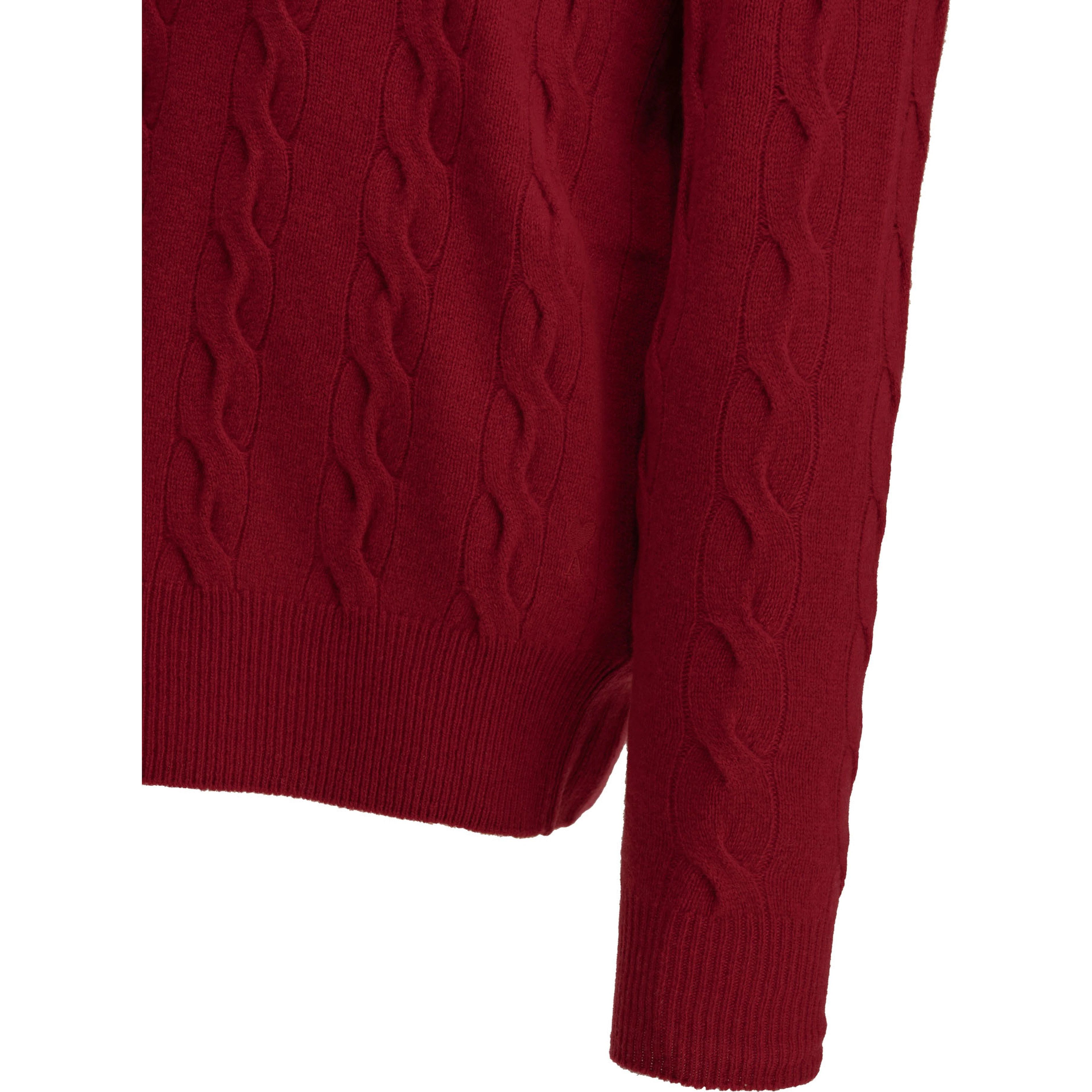 Crew-neck cable-knit sweater