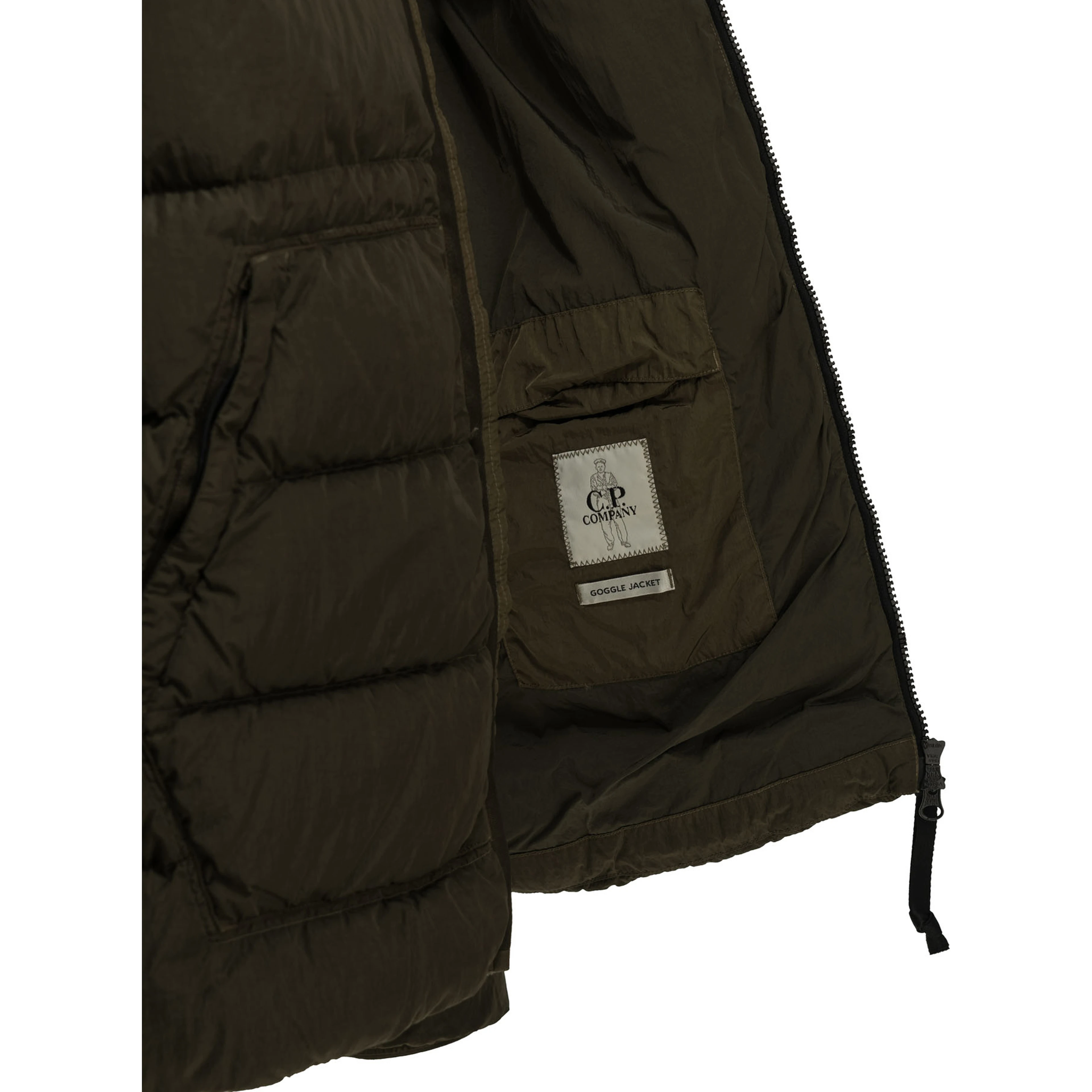"Chrome-R Goggle" Short Down Jacket