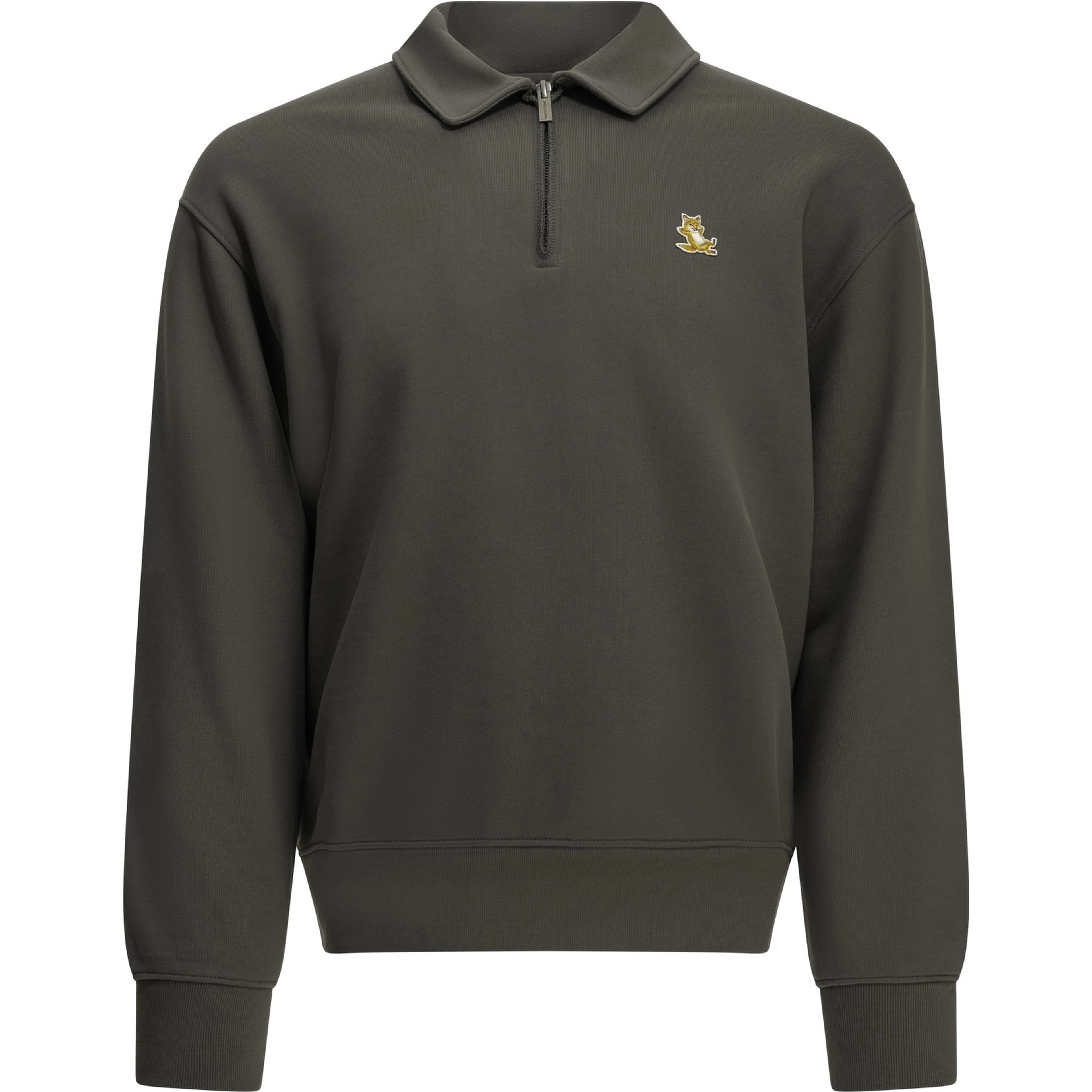 "Chillax Fox" Polo-Collar Sweatshirt