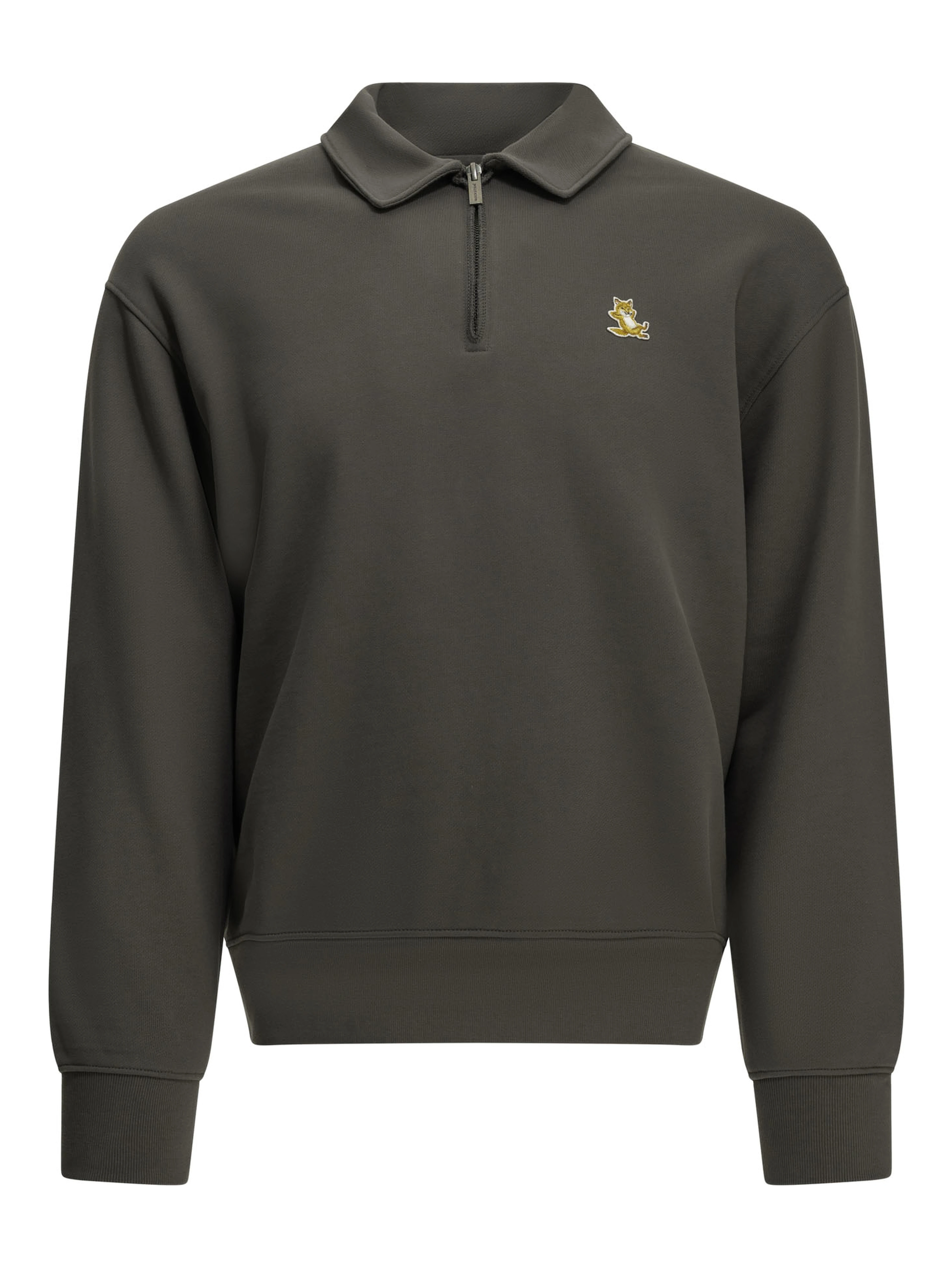 "Chillax Fox" Polo-Collar Sweatshirt