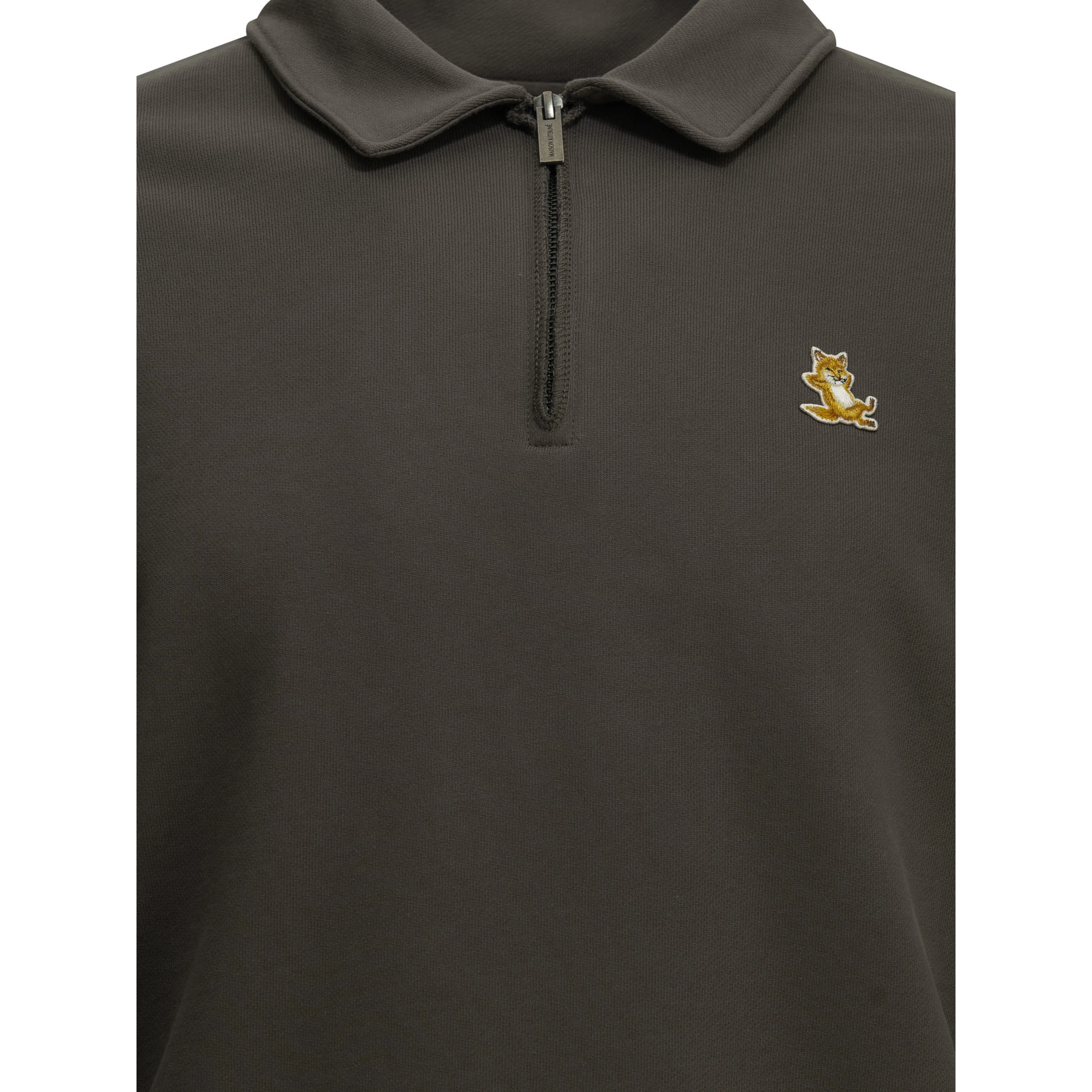 "Chillax Fox" Polo-Collar Sweatshirt