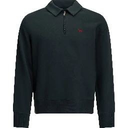 "Profile Fox" Polo-Collar Sweatshirt
