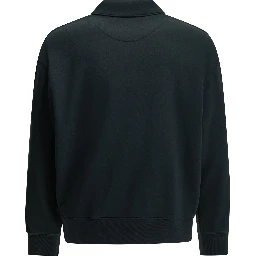 "Profile Fox" Polo-Collar Sweatshirt