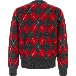 CREWNECKCARDIGANWITHAMIBOUCLETTEOVALPATCH