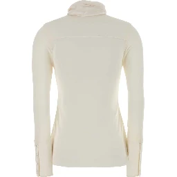 SATIN SCARF COLLAR JERSEY SHIRT