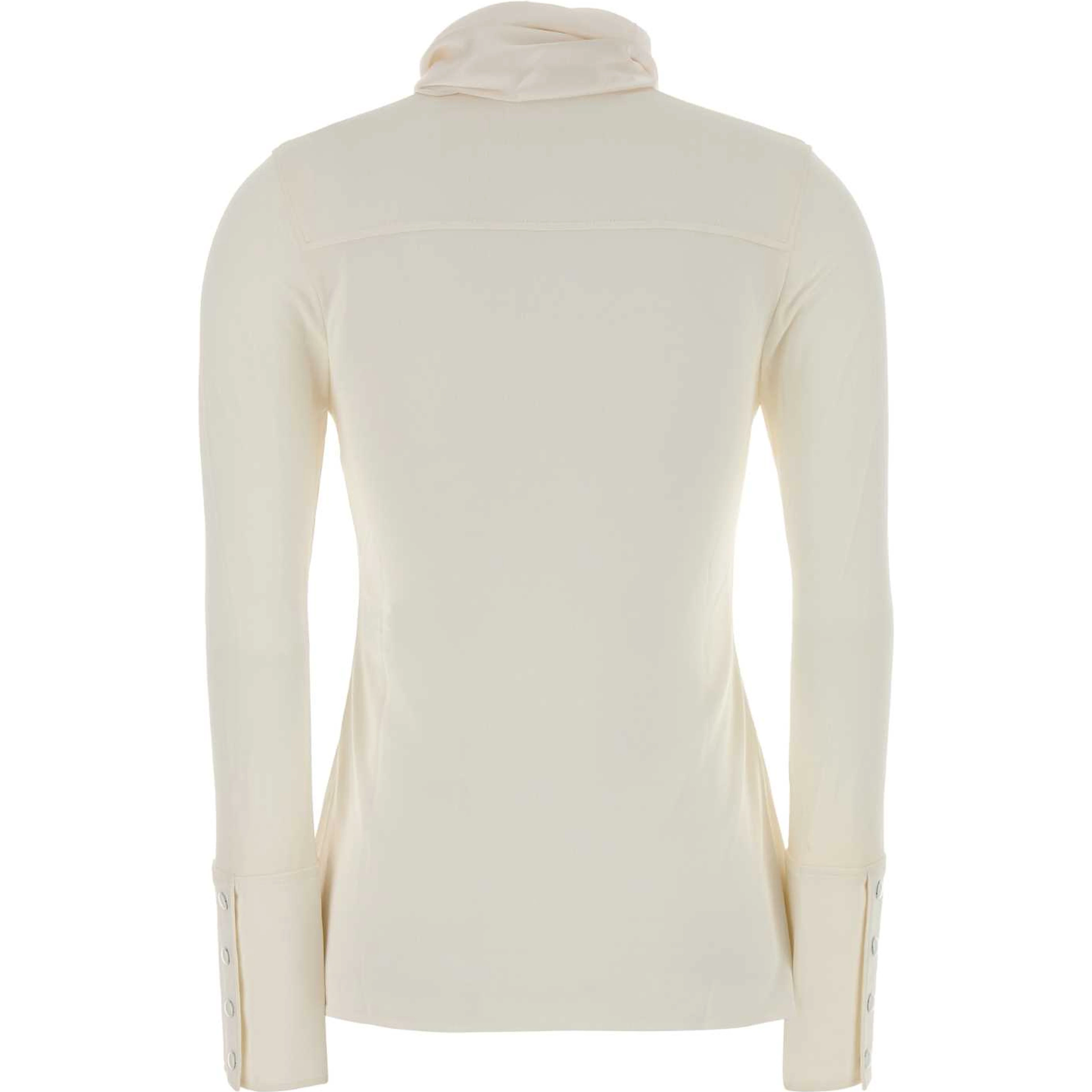 SATIN SCARF COLLAR JERSEY SHIRT