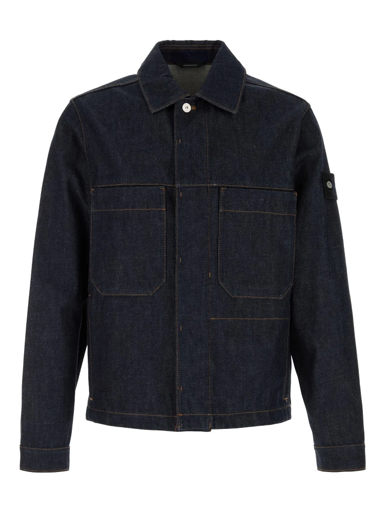 BIKER JACKET - BLUE RAW