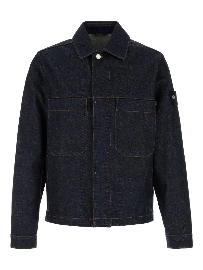 BIKER JACKET - BLUE RAW