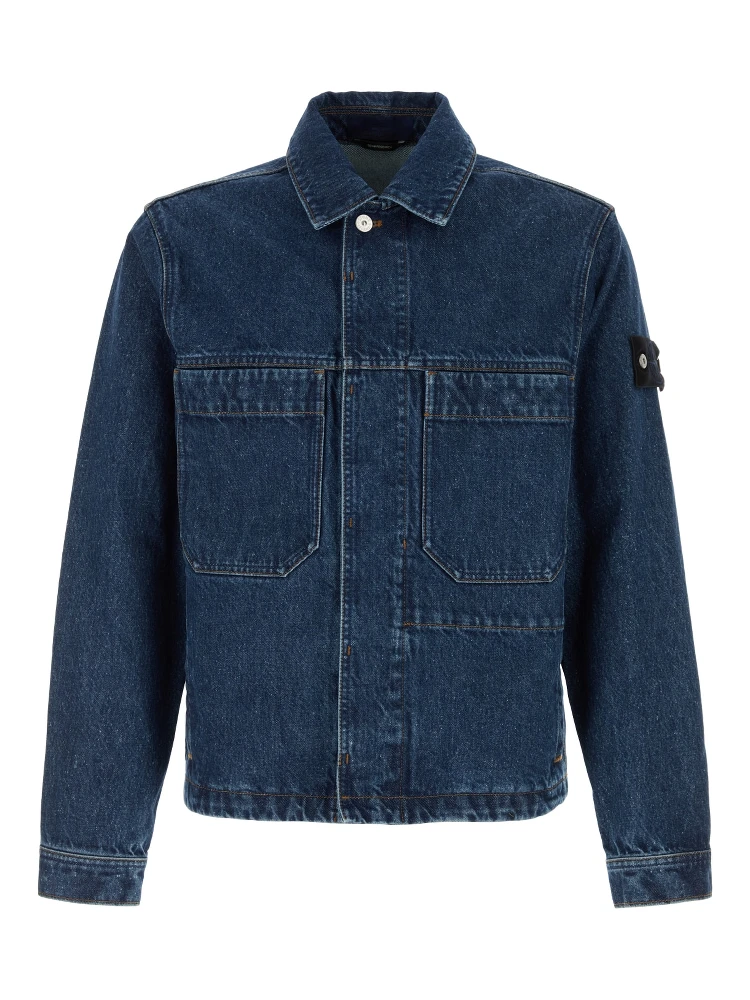 BIKER JACKET - BLUE MEDIUM WASH