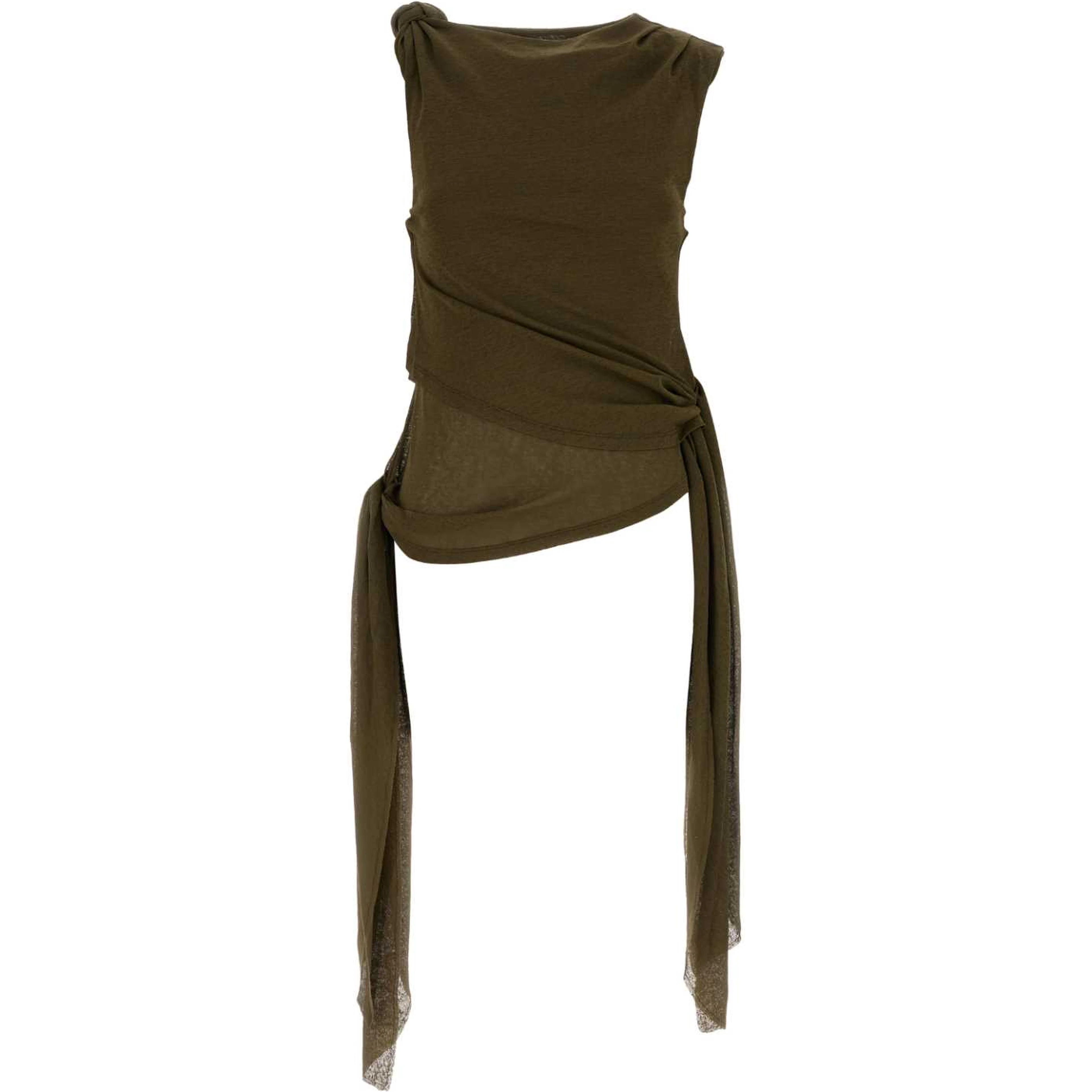 Marl Mesh Tie Knot Tank Top