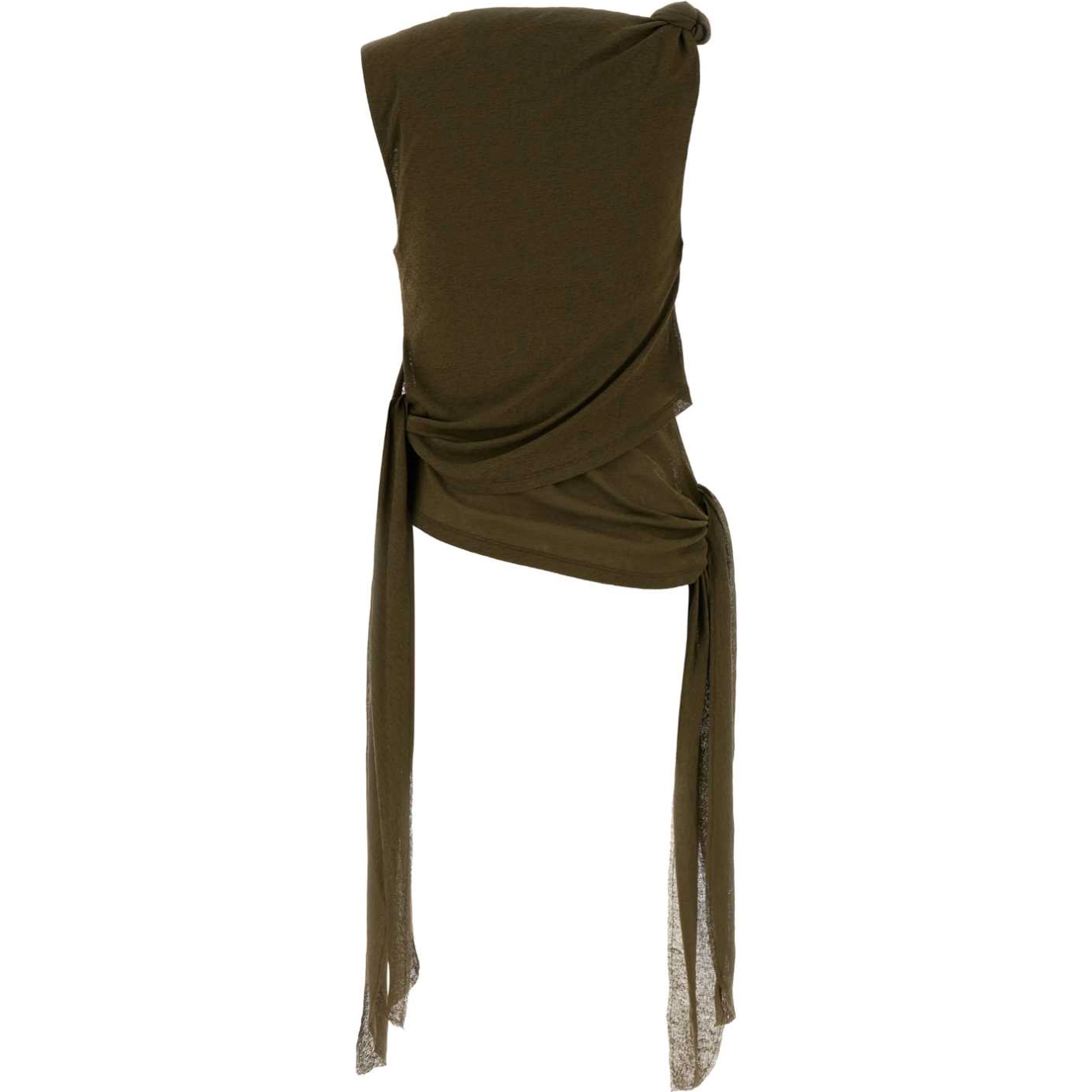 Marl Mesh Tie Knot Tank Top