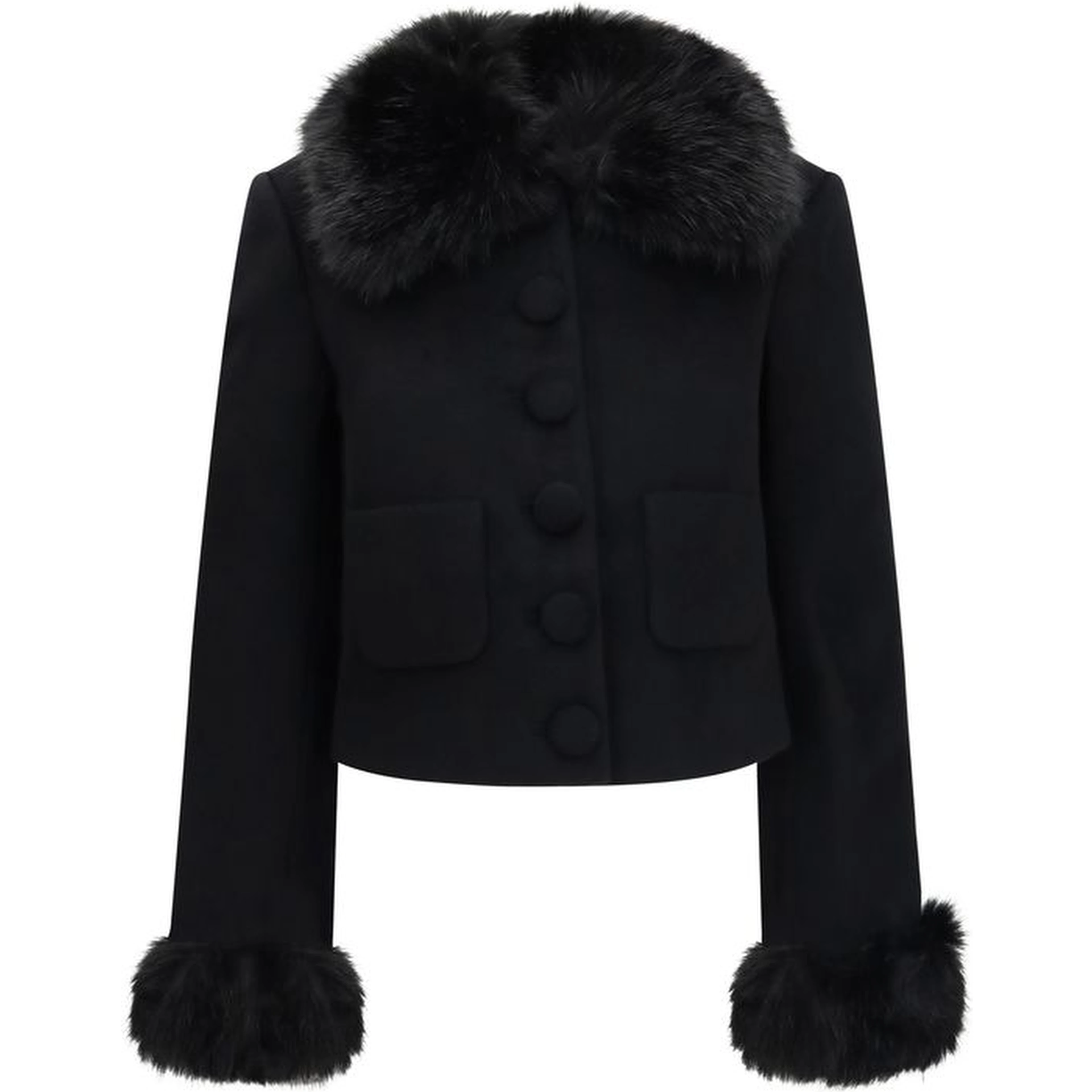 Black Wool Oves Aries Full-Length Jacket