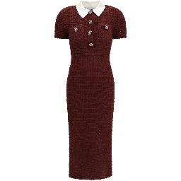 Bordeaux Polyester Casual Dress