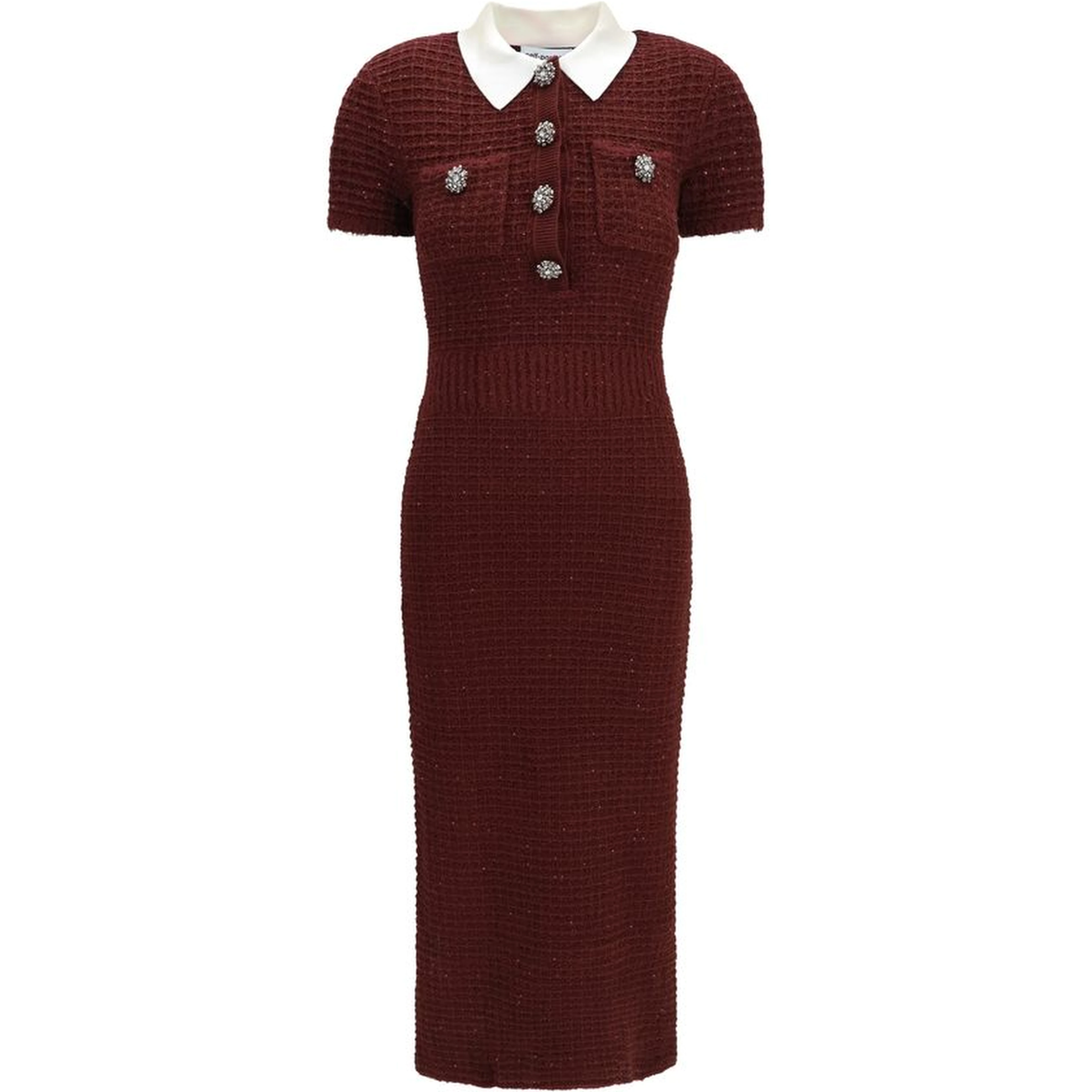 Bordeaux Polyester Casual Dress