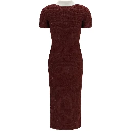 Bordeaux Polyester Casual Dress