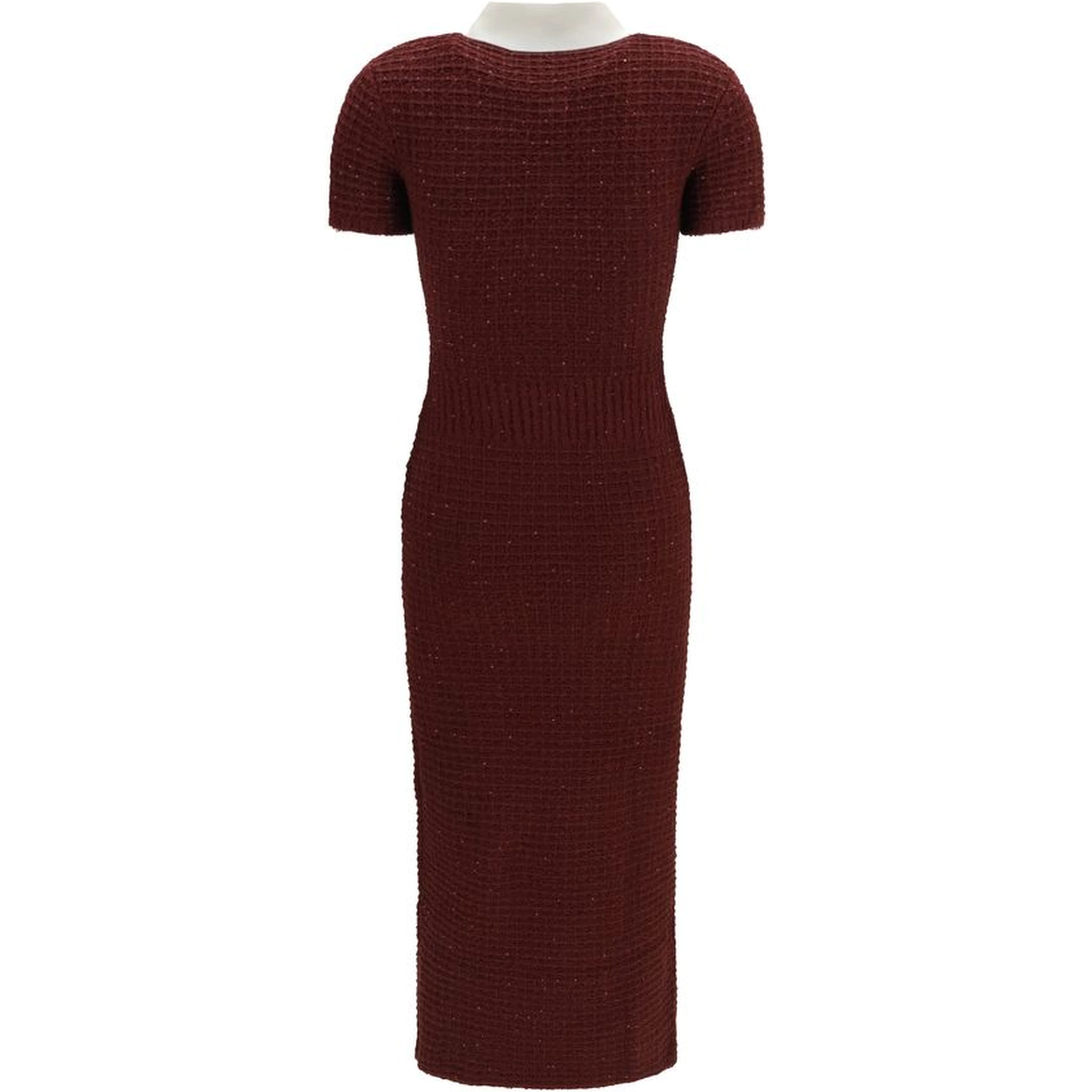 Bordeaux Polyester Casual Dress