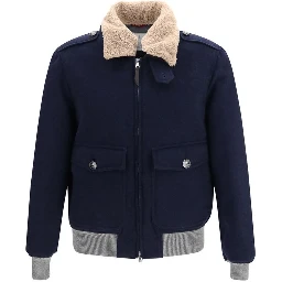 Blue Cashmere Full-Length Jacket