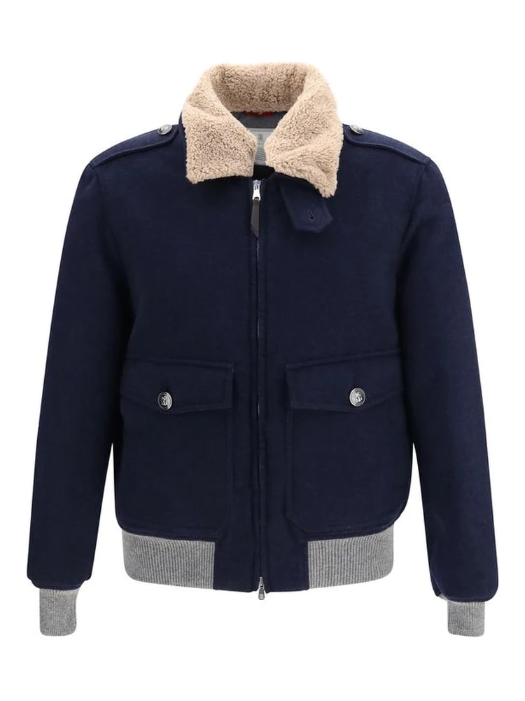 Blue Cashmere Full-Length Jacket