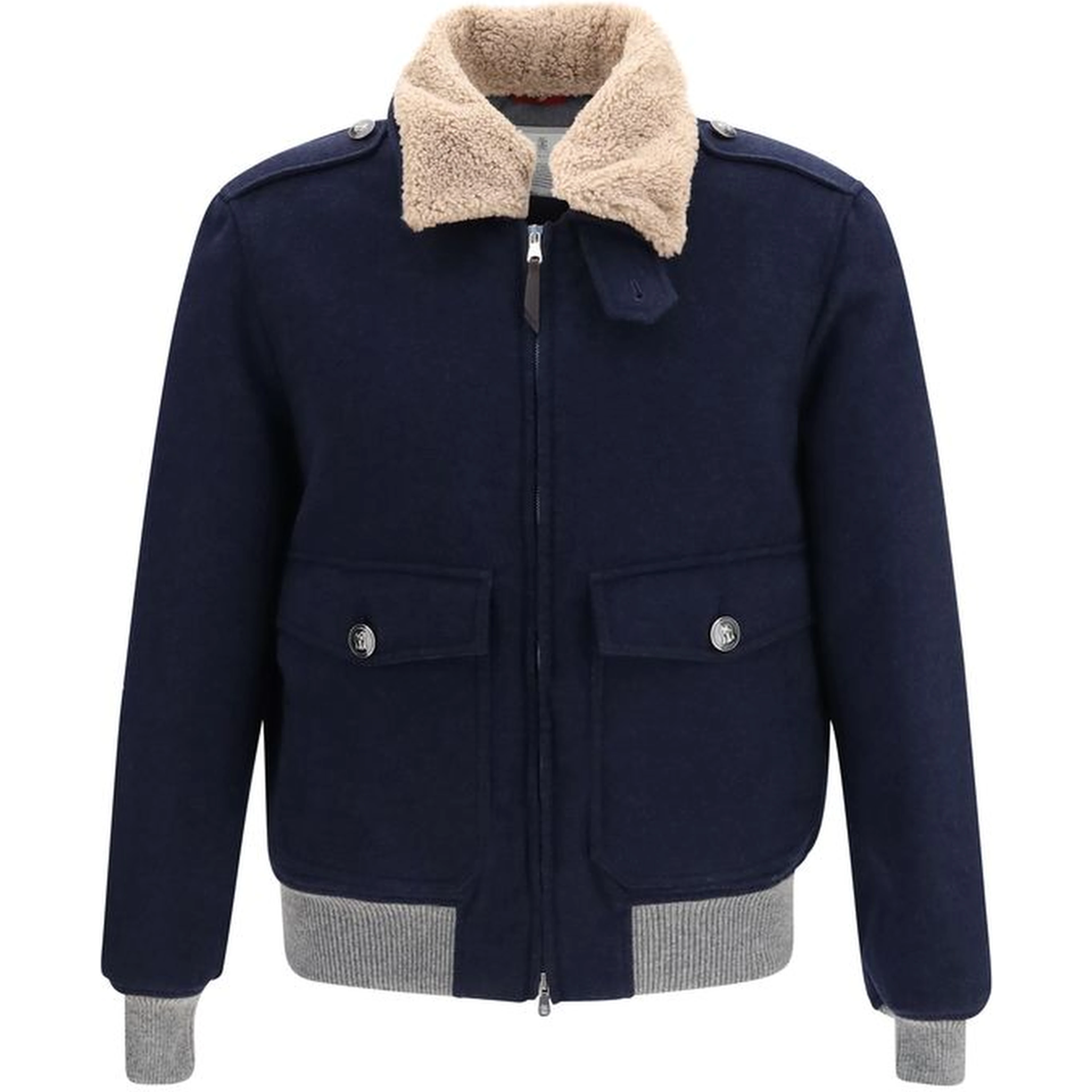 Blue Cashmere Full-Length Jacket