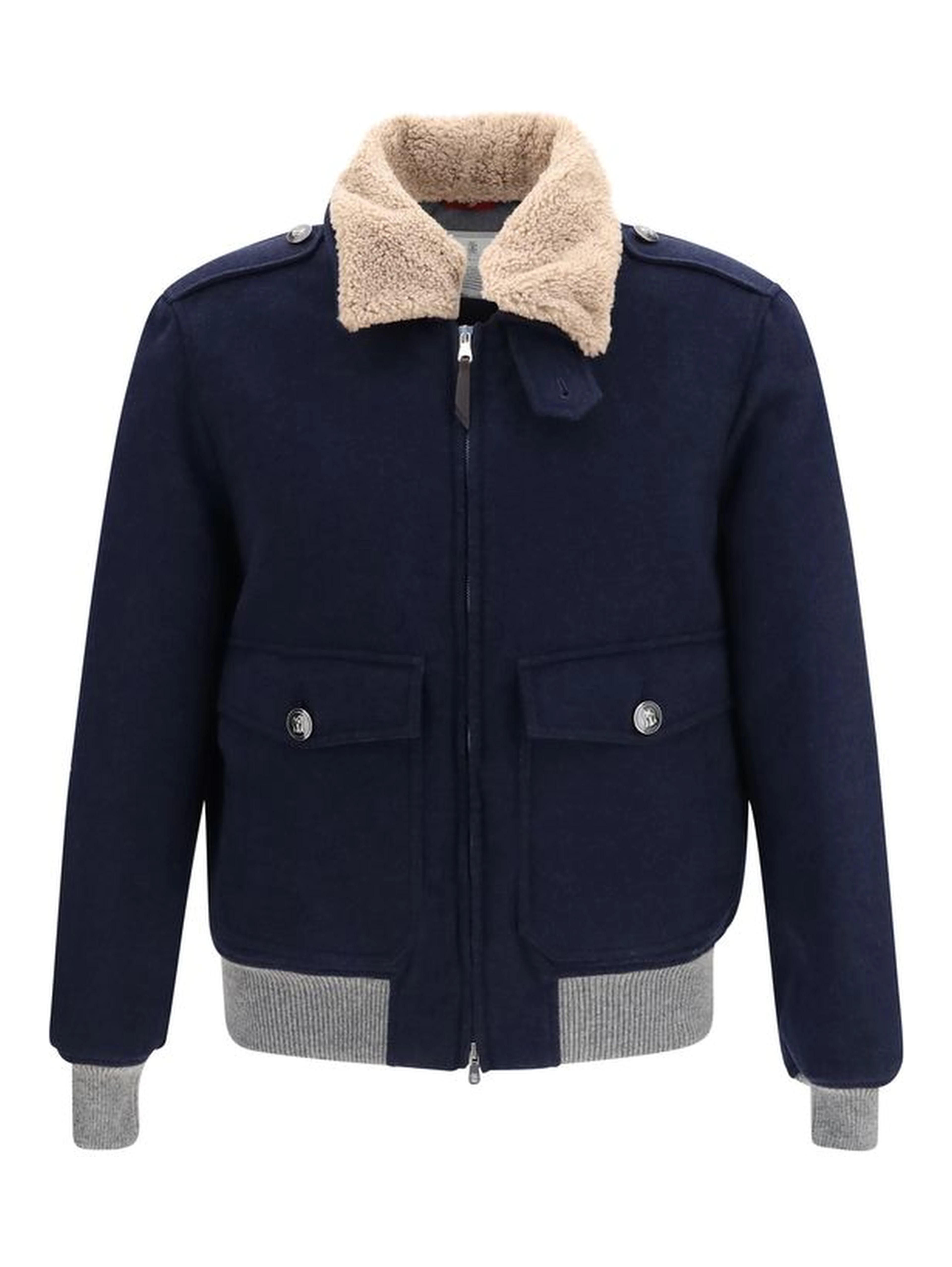 Blue Cashmere Full-Length Jacket