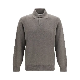 Brown Cashmere Polo Shirt