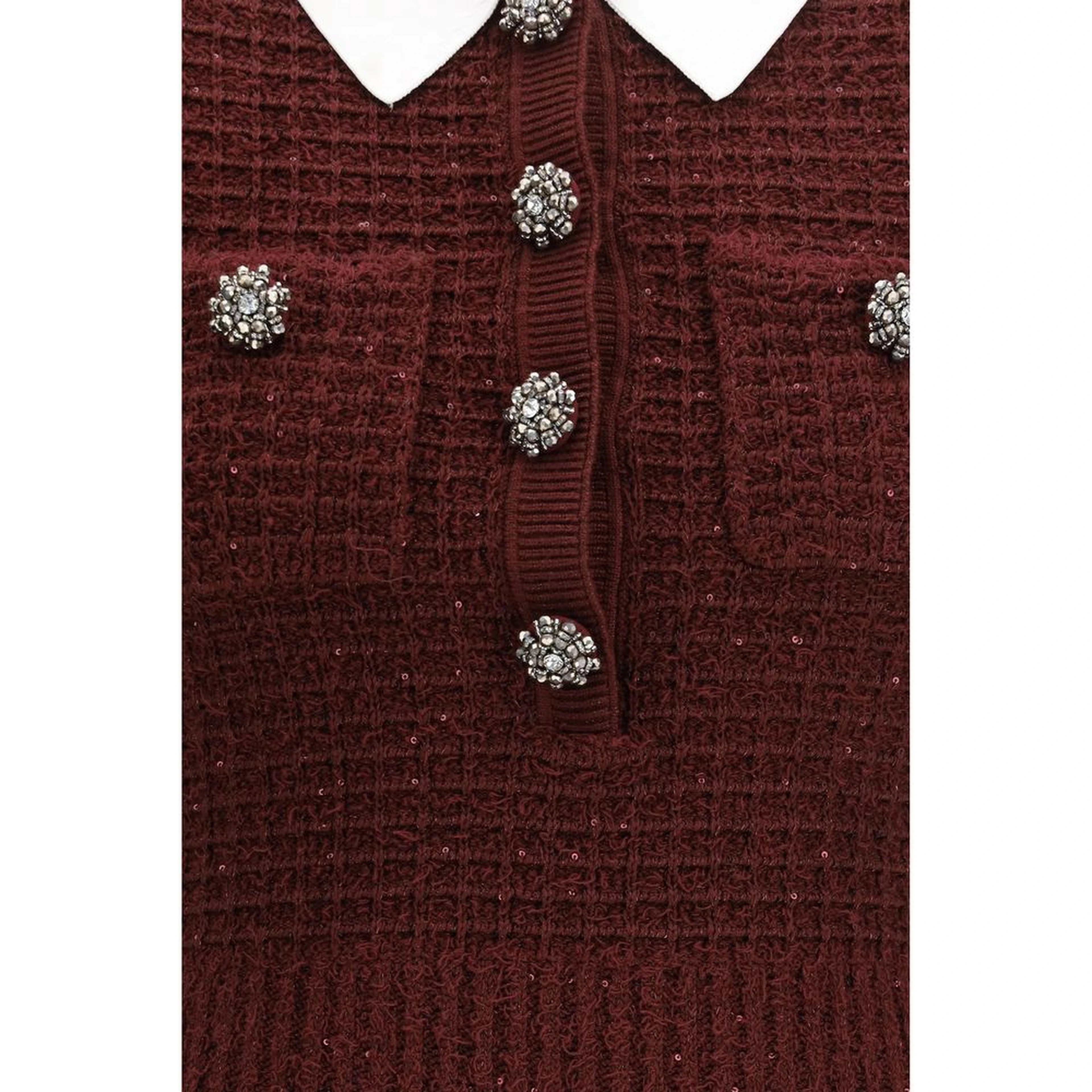 Bordeaux Polyester Casual Dress