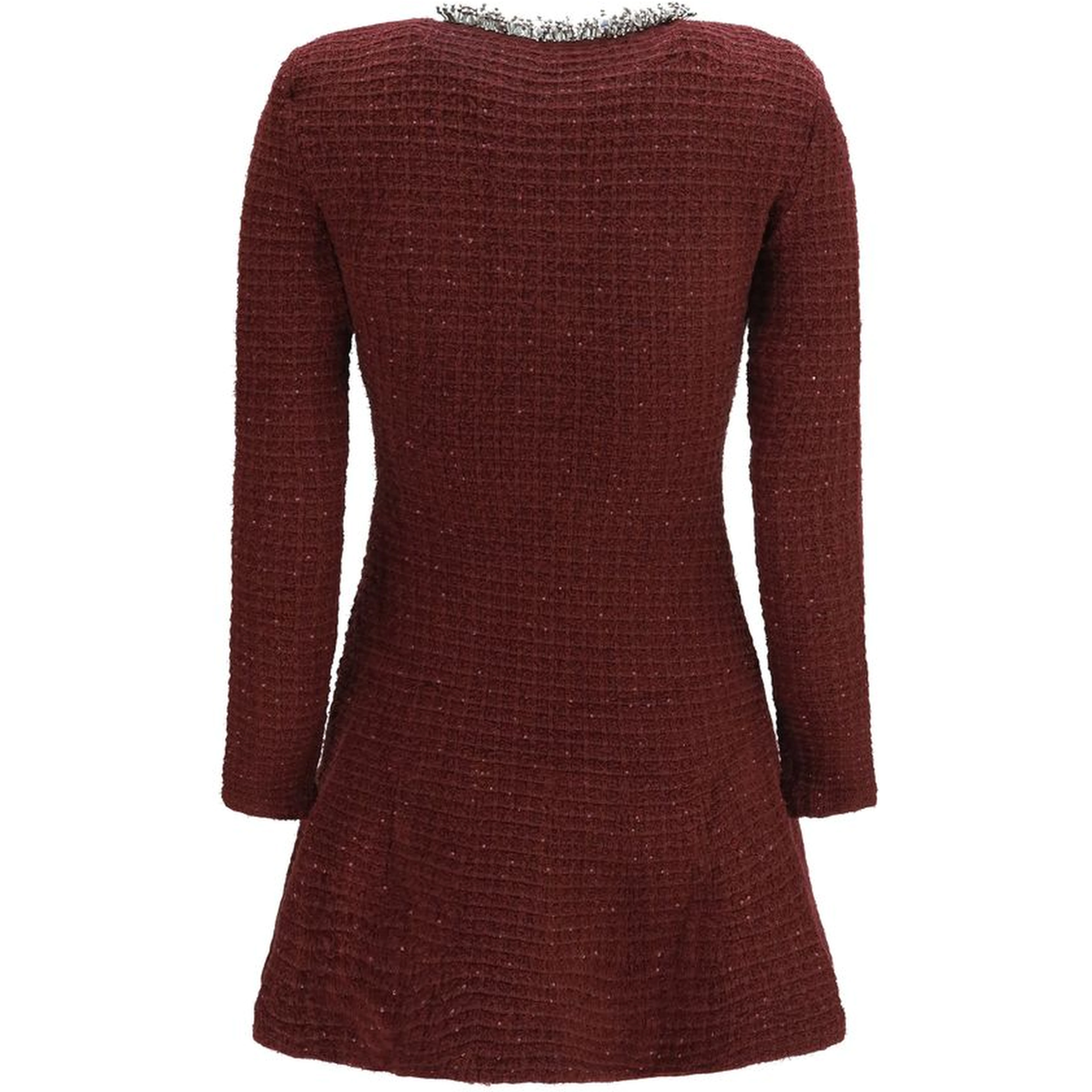 Bordeaux Polyester Casual Dress