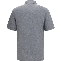 Gray Cotton Polo Shirt