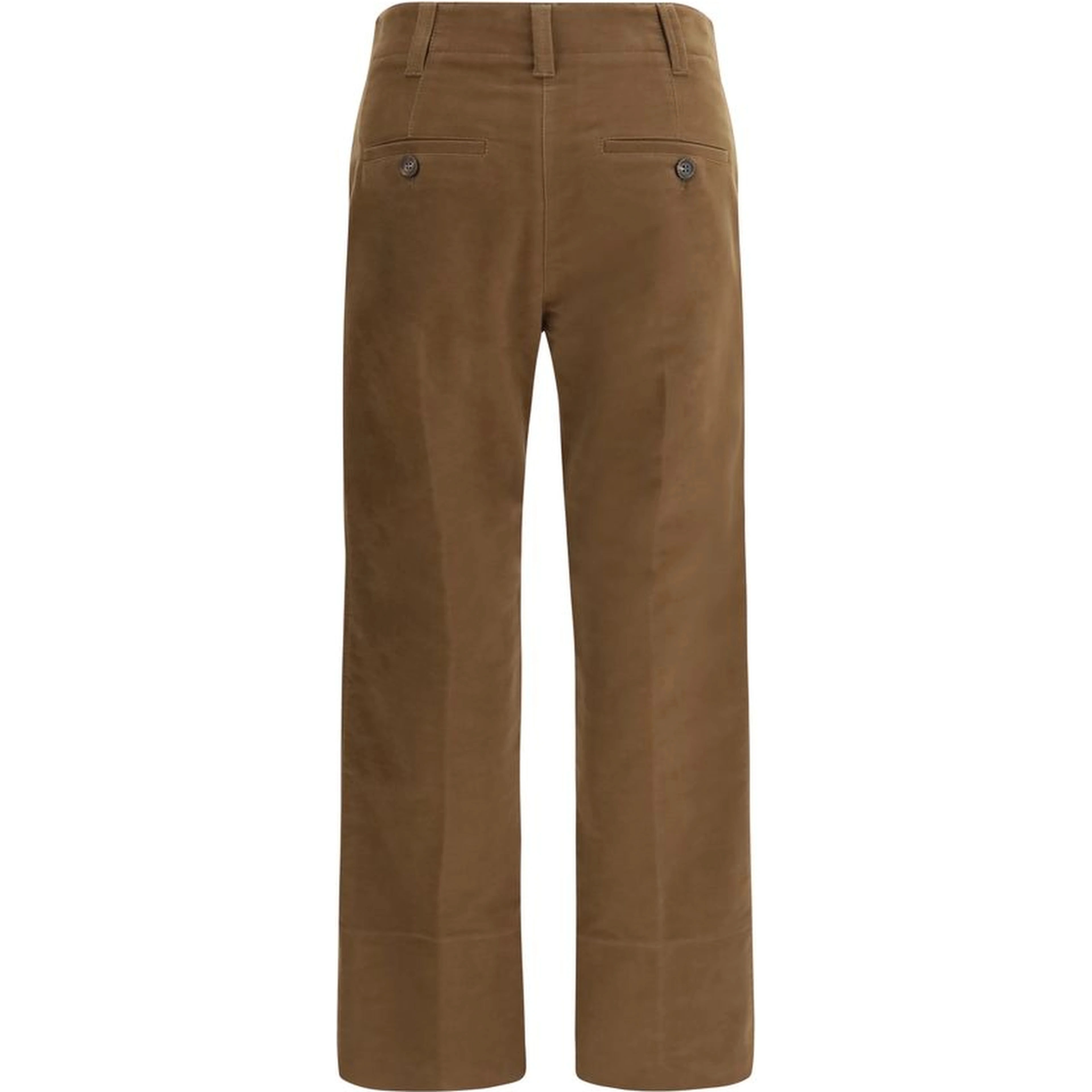 Brown Cotton Casual Pants