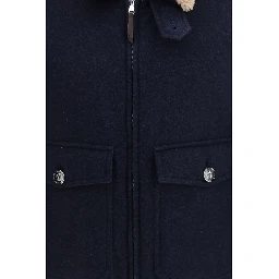 Blue Cashmere Full-Length Jacket