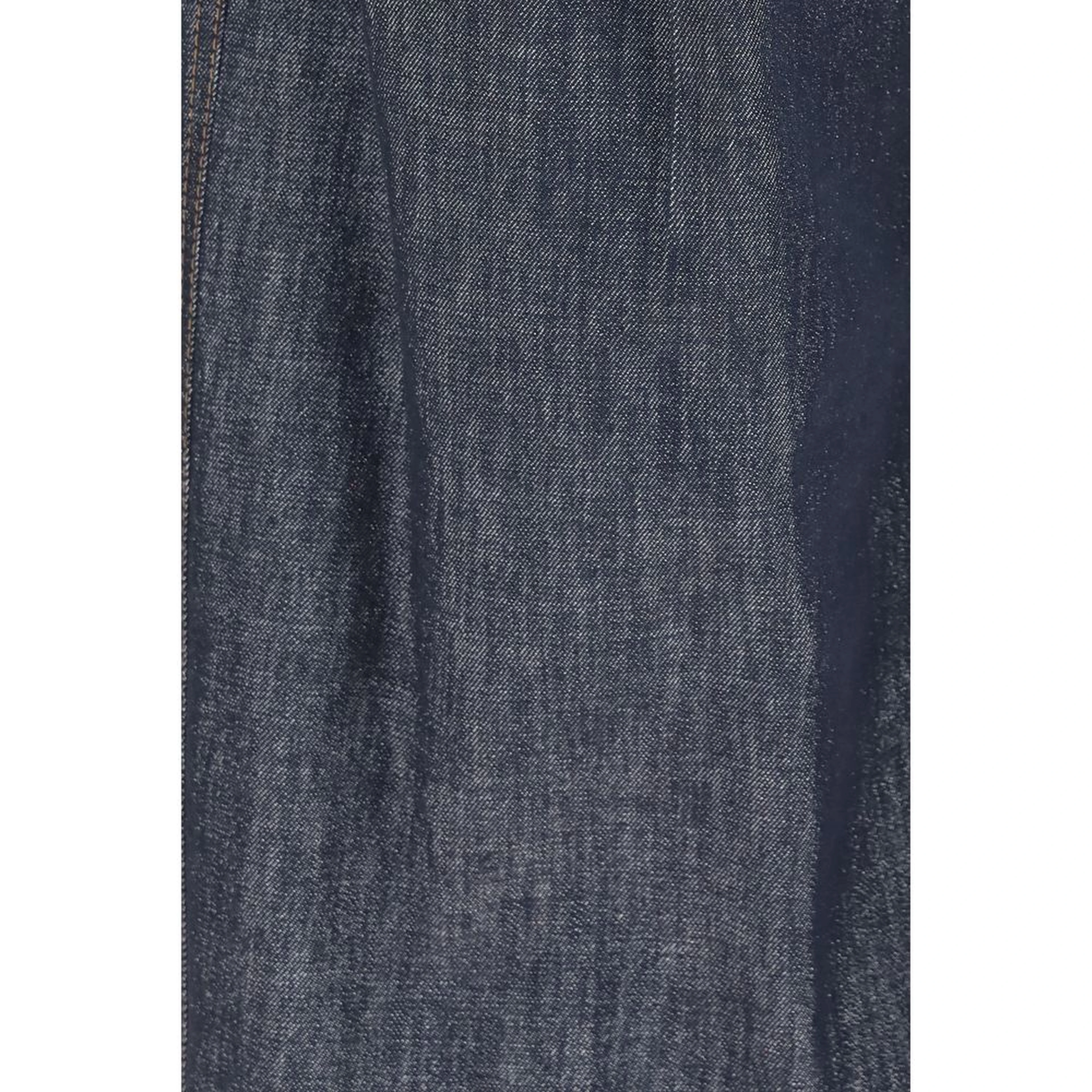 Blue Cotton High-Waisted Jean