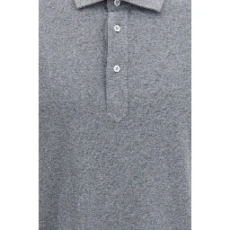 Gray Cotton Polo Shirt